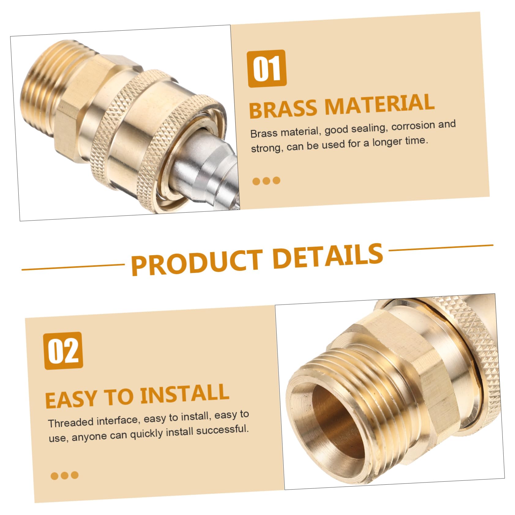 Toddmomy 5sets Adattatore per Idropulitrice Raccordo Rapido Ottone per Accessori di Pulizia Compatibile con Tubo da Giardino e Idropulitrici per Lavaggio Auto e Irrigazione Fiori