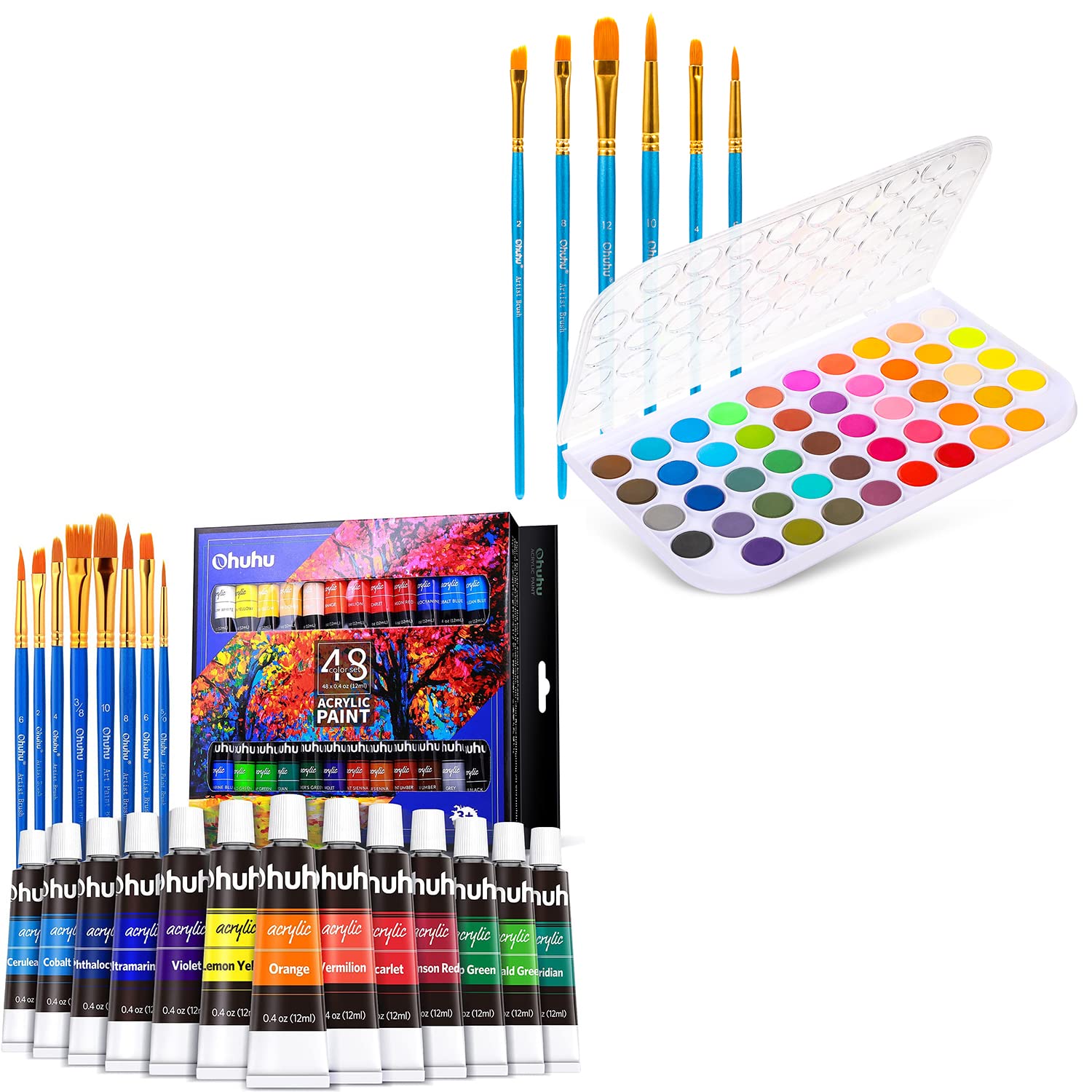 Amazon.com: Ohuhu Acrylic Paint Set, 48 Colors (12ml, 0.42oz