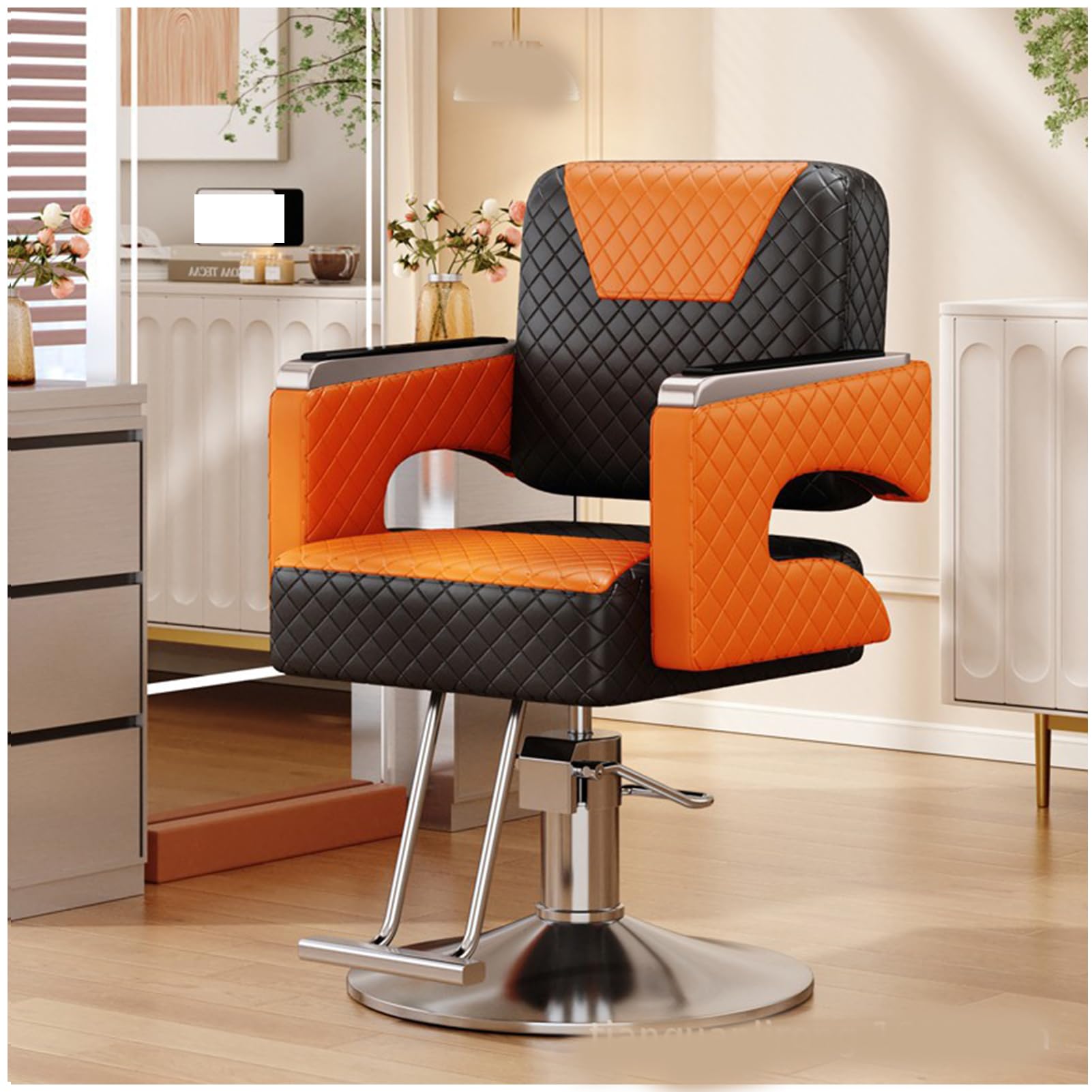 OZBMA Salon Chair for Hair Stylist Wide Seat, Hydraulic Barber with Footrest,Hair Styling Heavy Duty, Beauty Spa Cosmetology Shampoo Hairdressing Equipment,D (T)
