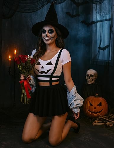 Miniatura 7 de Avidlove - Falda sexy para mujer, acampanada, plisada, corta con tirantes