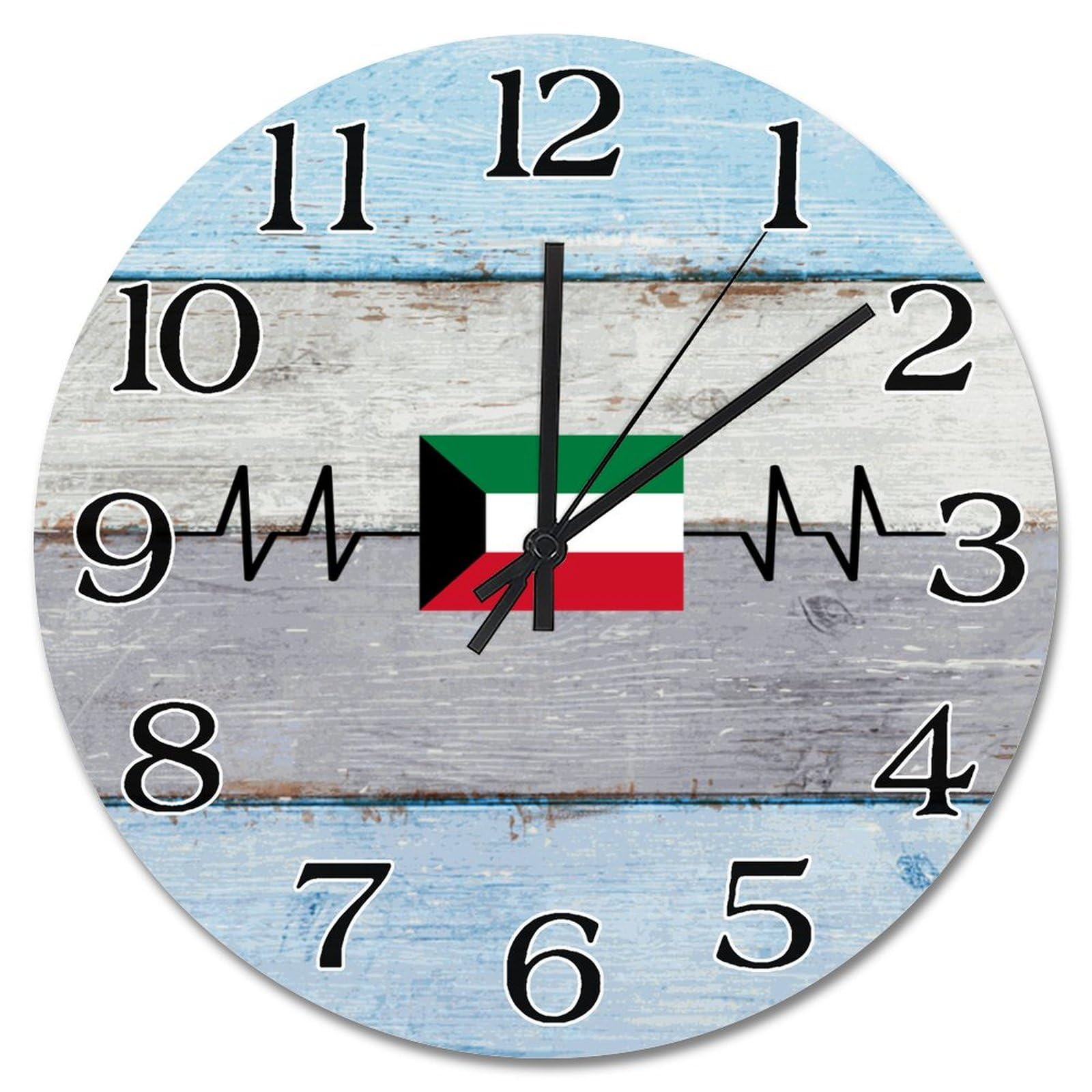 Horloge murale Koweït vintage de 38cm, le cadeau idéal pour un ami étranger