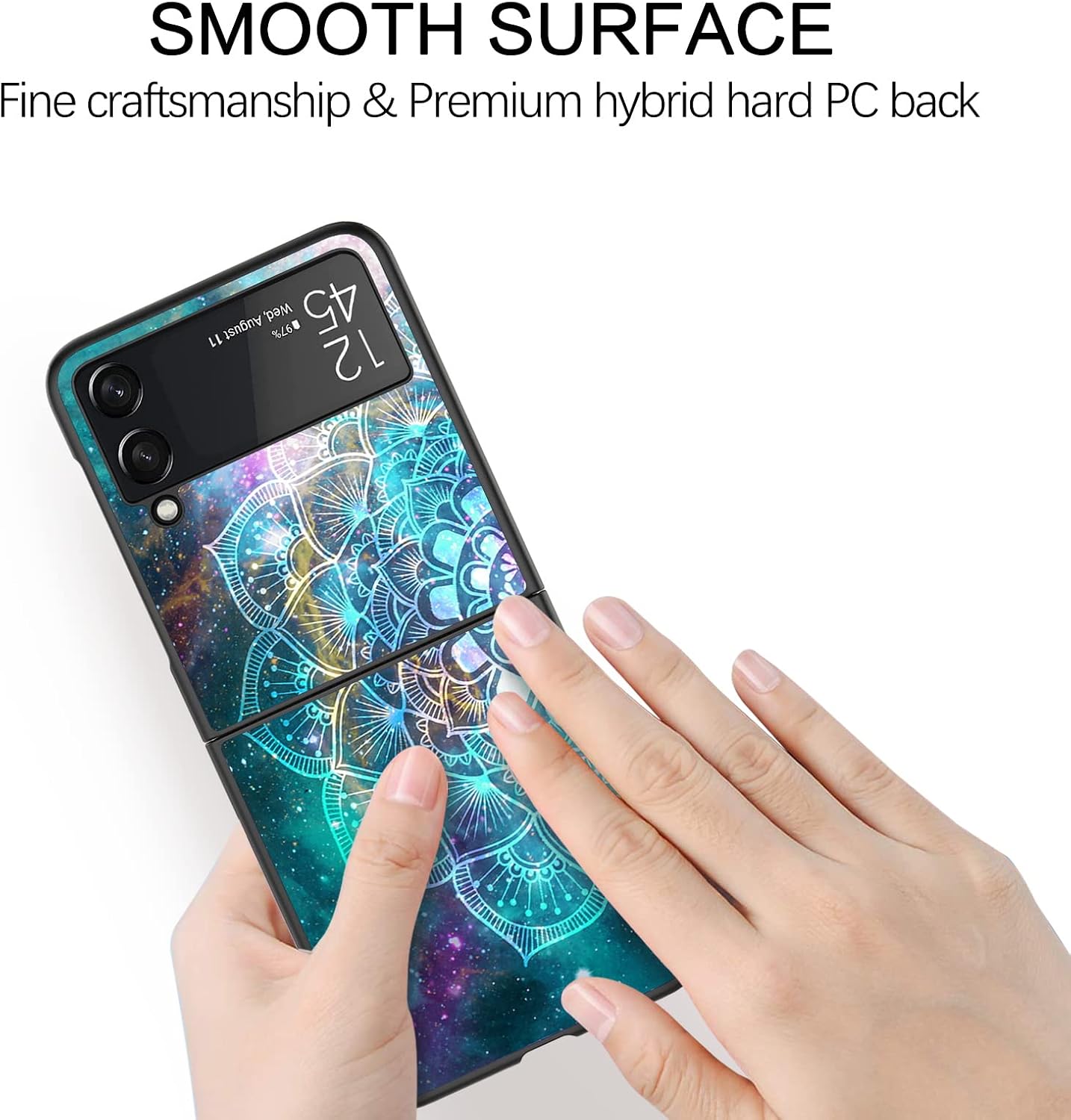 BENTOBEN Galaxy Z Flip 3 5G Case, Z Flip 3 5G Case, Slim Fit Glow in The Dark Shockproof Hard PC Bumper Protective Anti Scratch Non-Slip Case Cover for Samsung Galaxy Z Flip 3 5G, Mandala in Galaxy