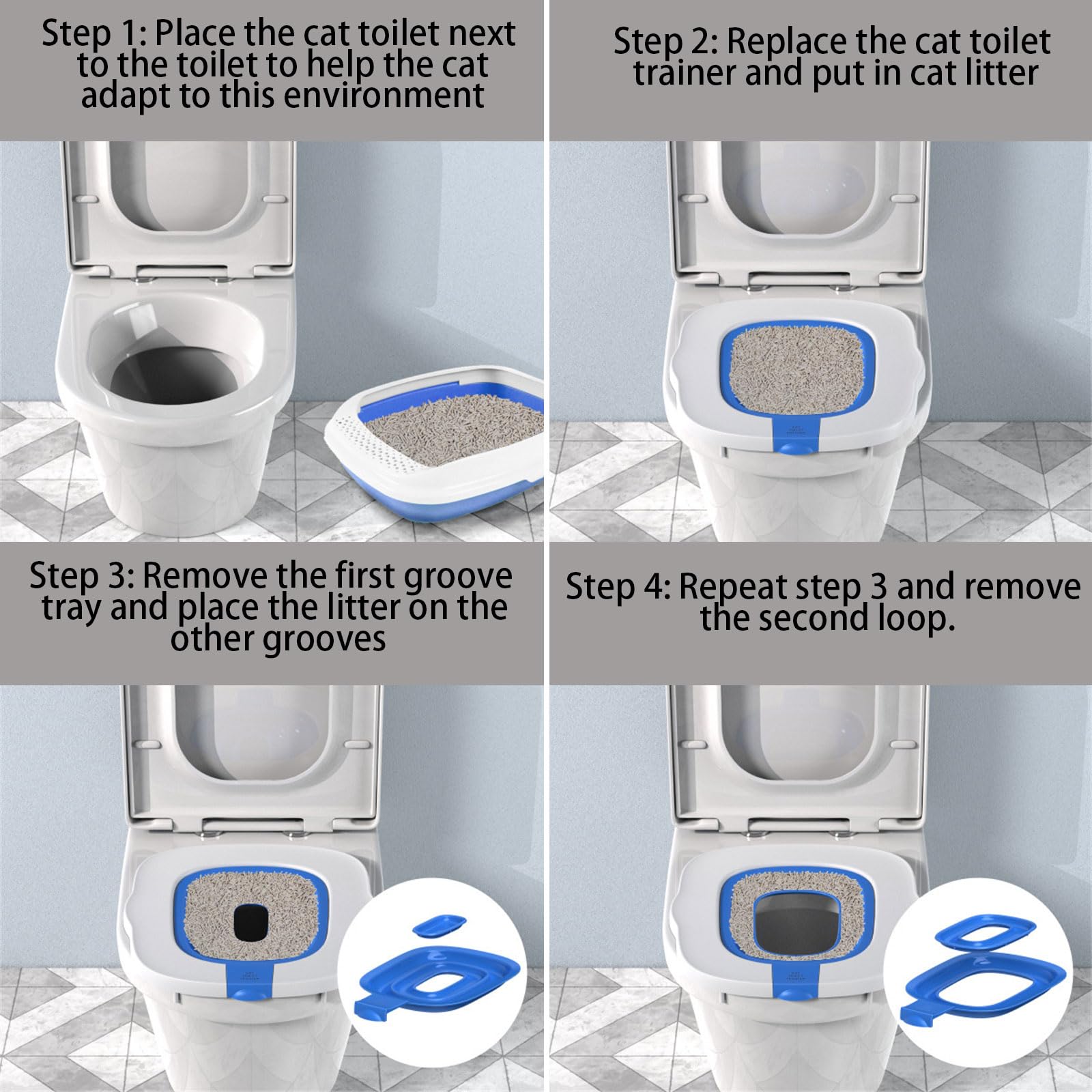 Bathroom Flushing Kitty Litter Down Toilet Pet Kit Litter Box Cat