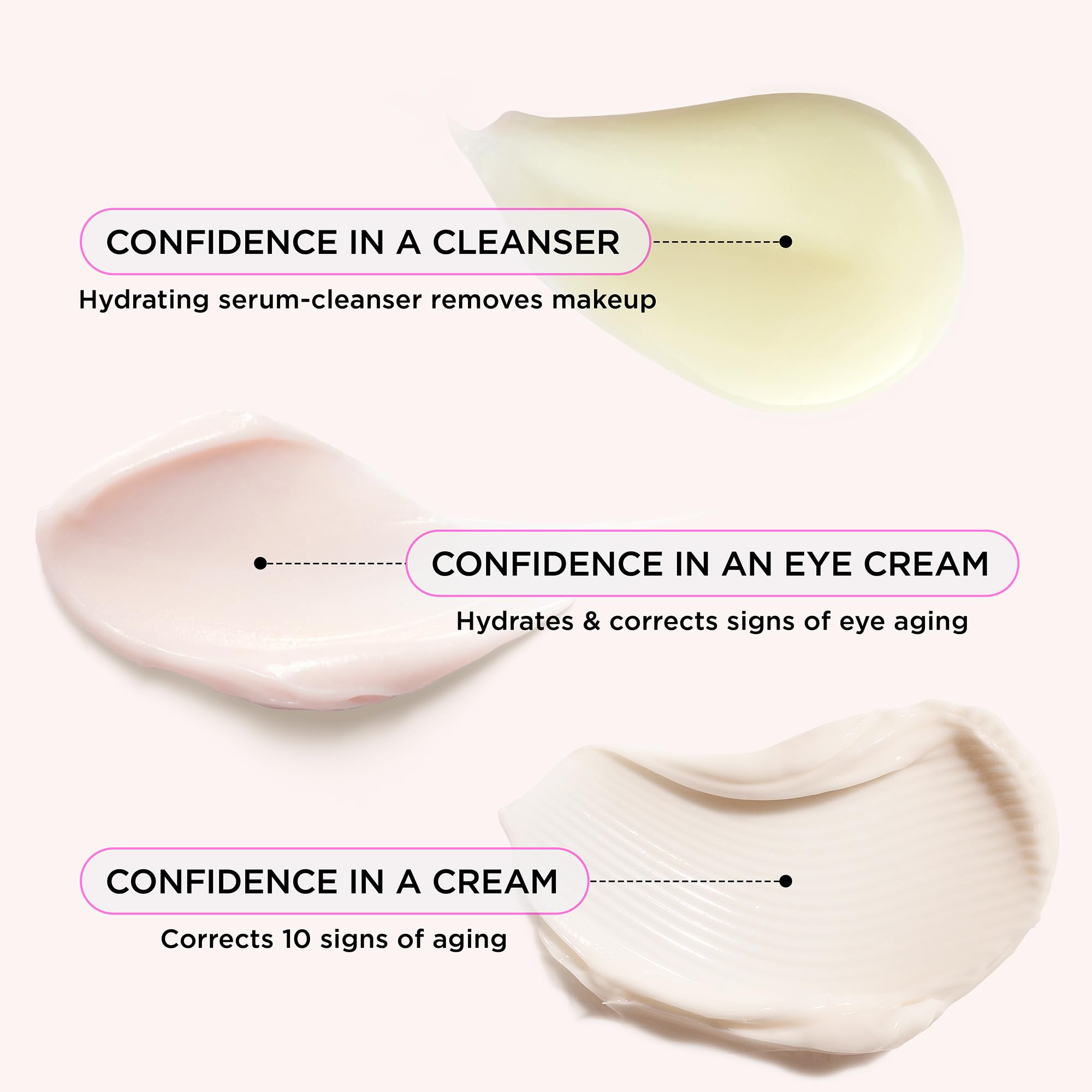 IT Cosmetics Unwrap Healthy Hydration Anti-aging Skincare Set, 3-Pc Holiday Giftset for Her - Confidence in a Cream Face Moisturizer (Full Size) & Gentle Facial Cleanser & Smoothing Eye Cream