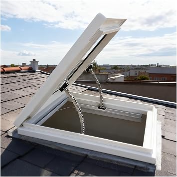 Skylight Windows for House Roof, Residential Windows for Sunroom House, Attic Viewing Aluminum Daylighting Door, Rain-Sensing Close50x65cm/19.7x25.6in