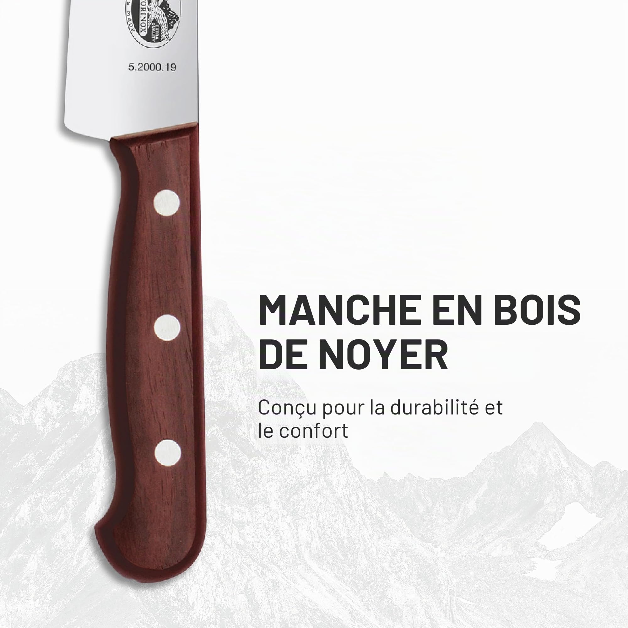 Victorinox Wood Jeu de Couverts de Service à Viande, 2 Pièces, Couteau à Découper, Fourchette à Viande et Rôti, en Boîte Cadeau
