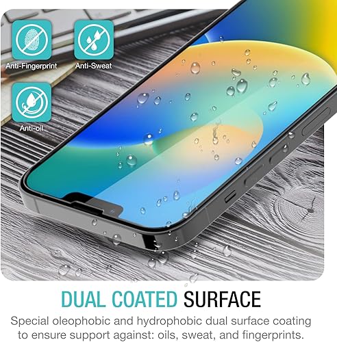 Miniatura 5 de Purity - Protector de pantalla diseñado para iPhone 14 2022 (paquete de 3) protectores de pantalla de vidrio templado, compatibles con fundas