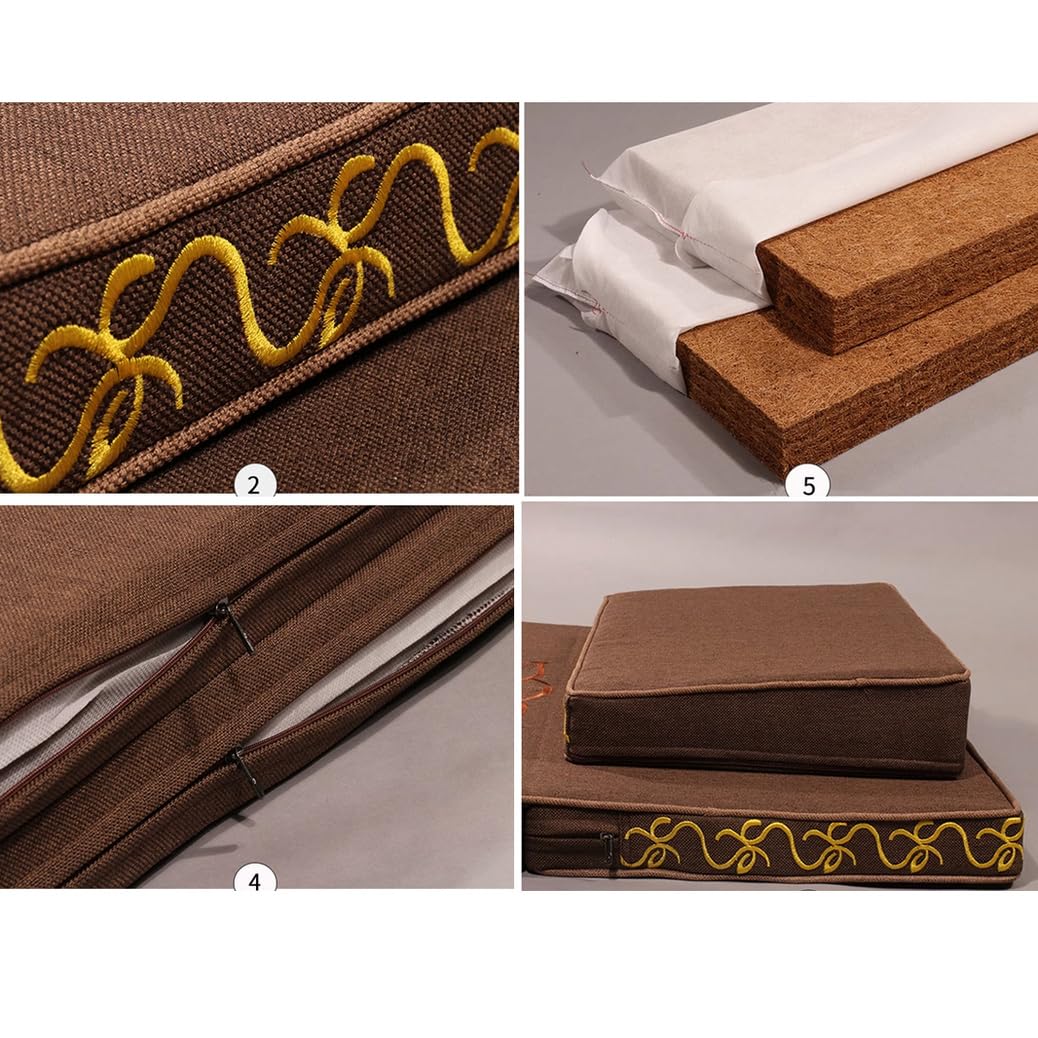 Cojín cuadrado de estilo japonés para tatami, cojín para meditación, yoga, zen, meditación, tatami, suelo, ventana, sentado, azul, 60 cm