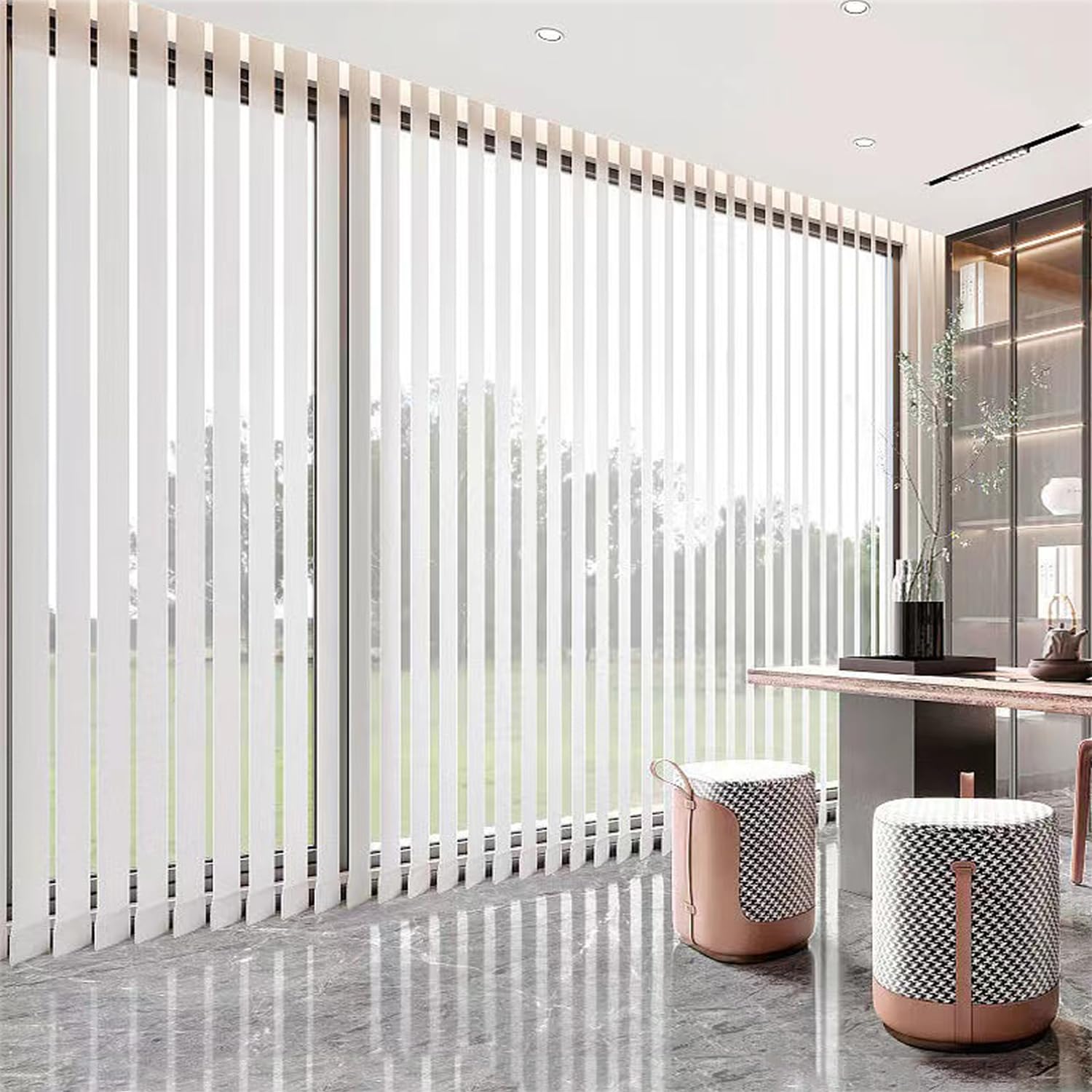 Tende oscuranti verticali – doghe termiche regolabili per finestre, ideali per casa o ufficio, filtraggio della luce, design personalizzabile per uso versatile