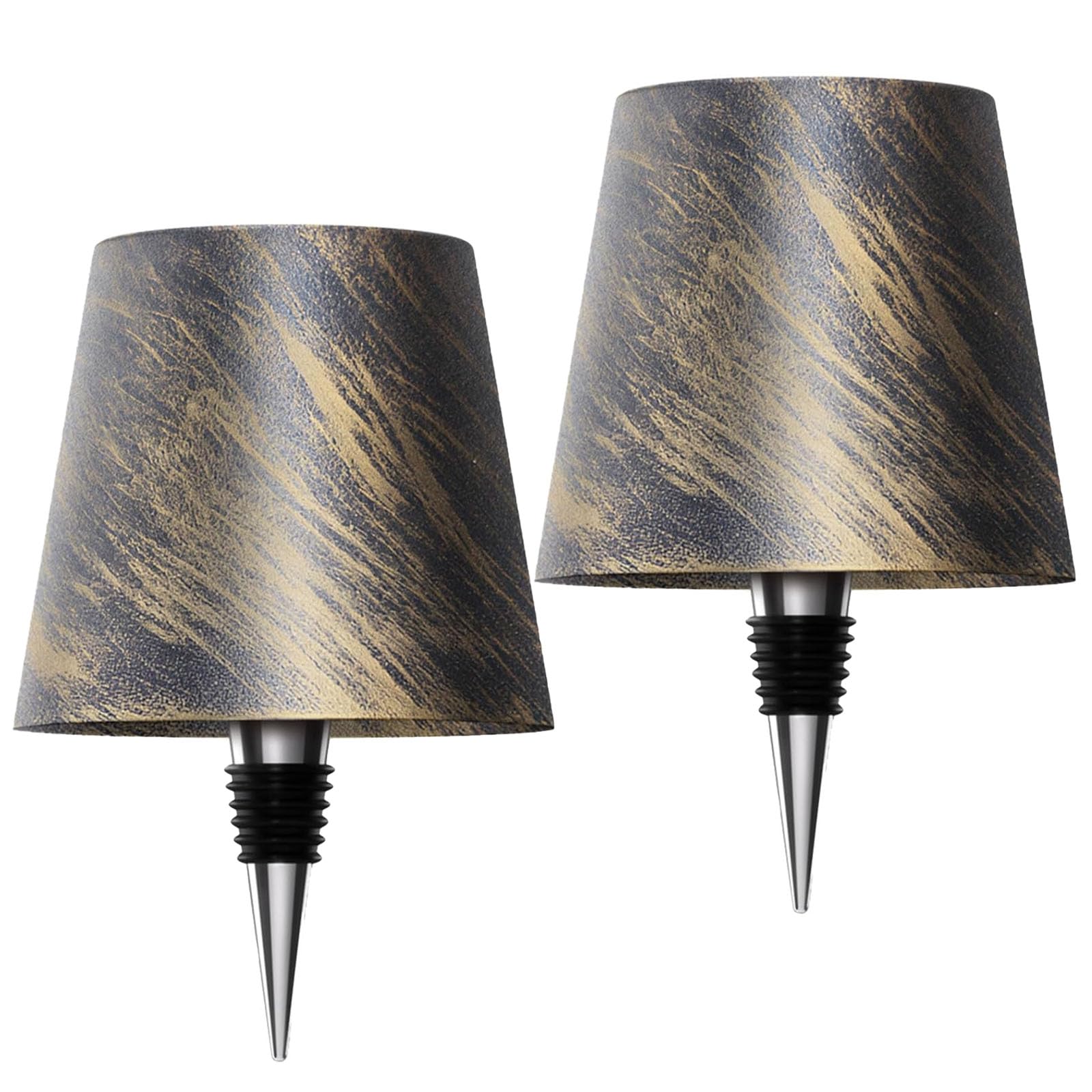 AIMARS Wireless Bottle Lamp, 3 Color Stepless Dimming Wine Bottle Lamp, LED Rechargeable Touch Control Wireless Bottle Lampshade for Bedroom, Restaurant, Bar (Wood Color, 2-Pack) — image 1