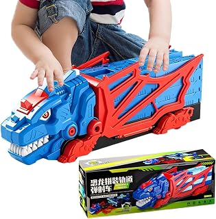 Dinosaur Race Car Tracks Educational Interactive Vehicle Playset | Dinosaur Race Tracks Play Vehicles Toys Set for Kids Boys Preschool Indoor Outdoor Play Kindergarten Garden Home Birthday