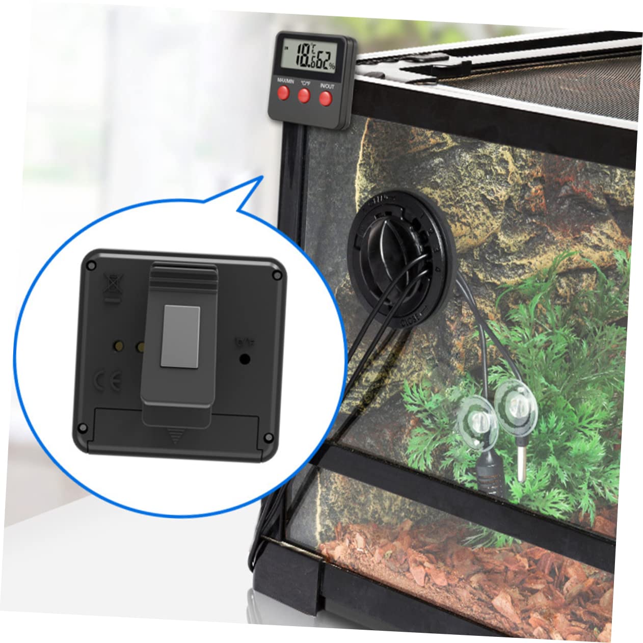 Toddmomy 2juegos Termómetro Higrómetro Para Reptiles De Accesorios Para Acuarios De Tortugas y Lagartos Medidor De Humedad y Temperatura Digital Para Terrarios Termómetro Para Huevos