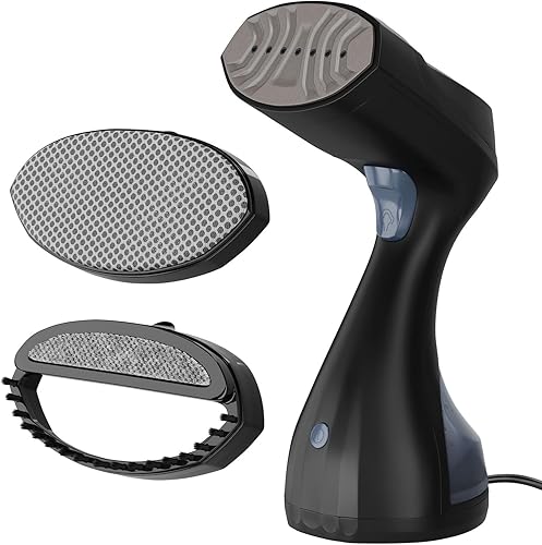 Eurolux Vaporizador portátil para ropa, vaporizador portátil de viaje para ropa, tanque de agua desmontable, potente removedor de arrugas de tela de