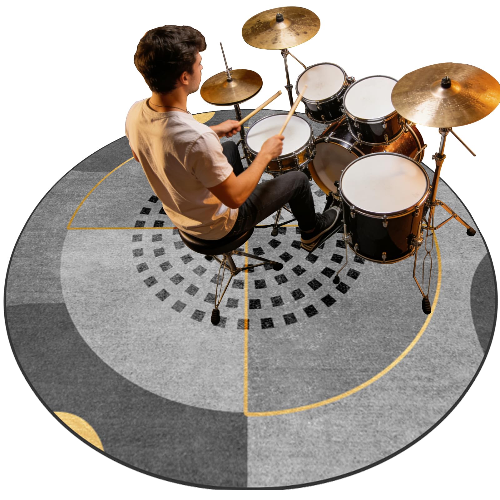 Battery Rug Bęben Elektroniczny Dywan Bateria 150 cm Maty Akustyczne Dywaniki Okrągłe Drum Dywan Bęben Maty Wodne na Instrumenty Muzyczne Antywibracyjne