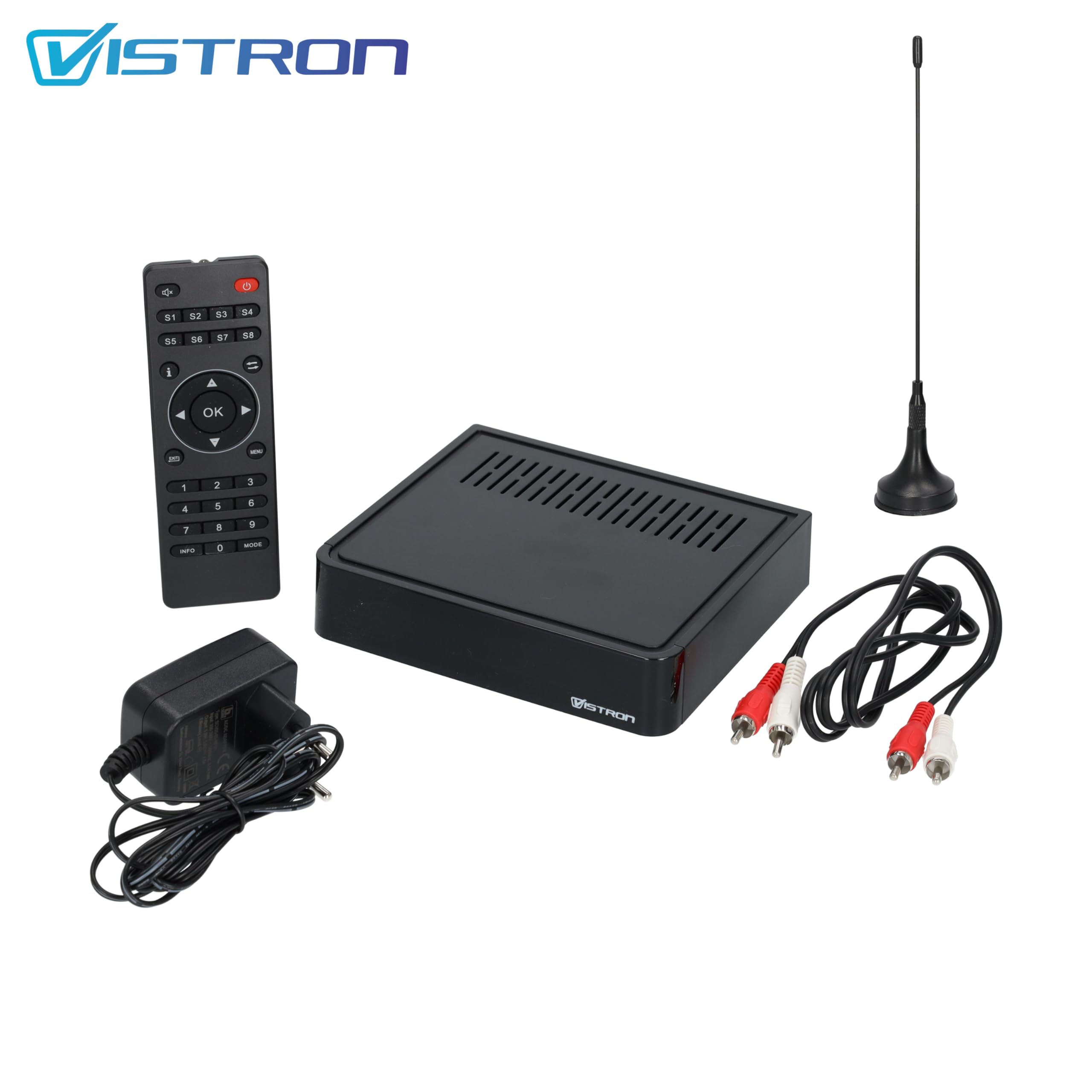 Vistron Youtune1 DAB+ Radiotuner inkl. Antenne, digitaler DAB Radioadapter (HiFi Anlage + AV Receiver Erweiterung), FM/UKW Radio, Digitalradio