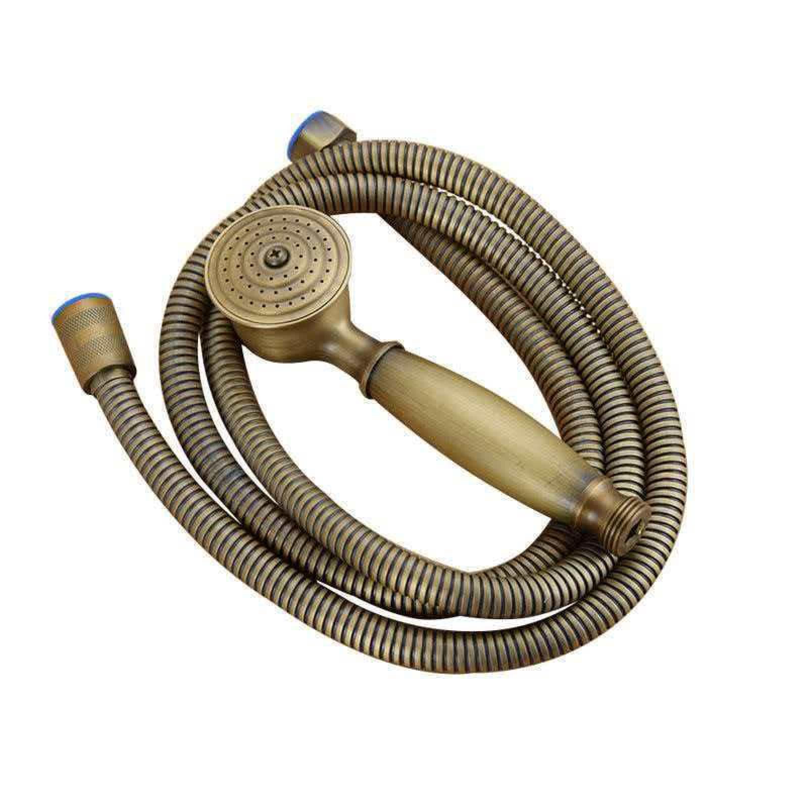Fanjubei Antique-Style Spray Head + Soft Tube All-Copper Shower Pressurized Handheld Showerhead Antique-Style Nozzle + Hose