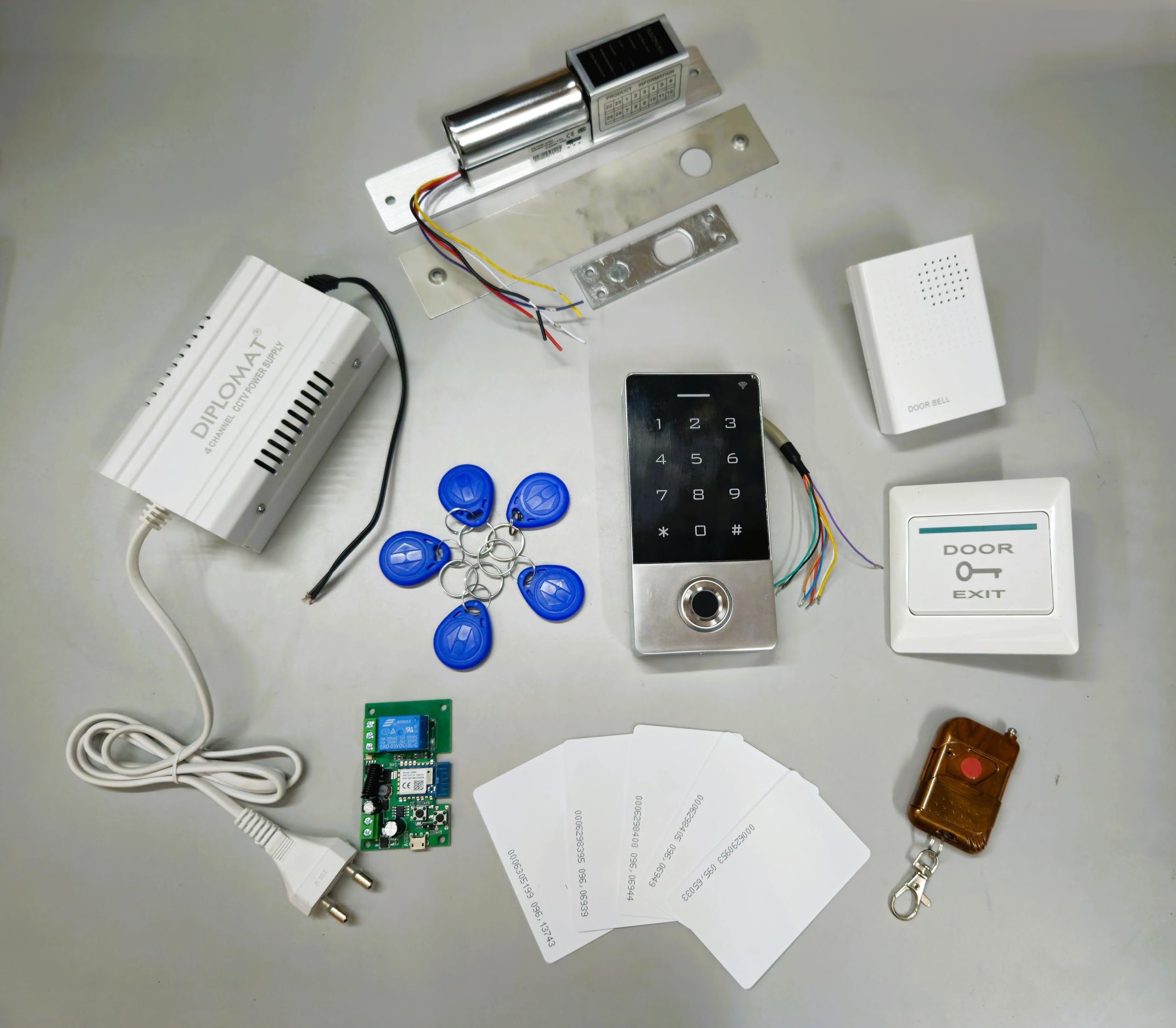 NAVKAR SYSTEMS Weatherproof Biometric Card Access Control + Drop Bolt ...