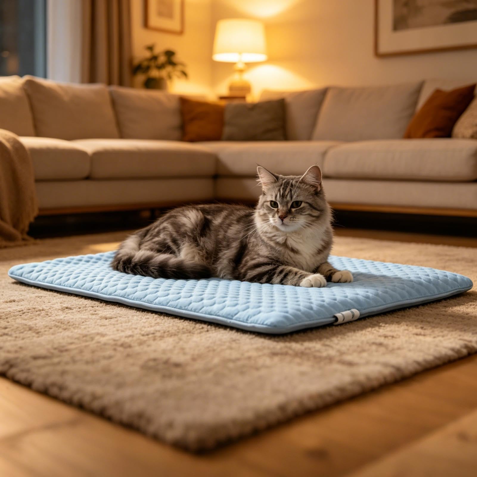 Generisch Katzen Kühlmatte 30x40cm 40x50cm 50x60cm 125g-306g Für Sommer Linderung | Weicher Stoff Eisunterlage Mit Ungiftig Waschbarem Material | Bequemes Haustierbett Für Innen Außen