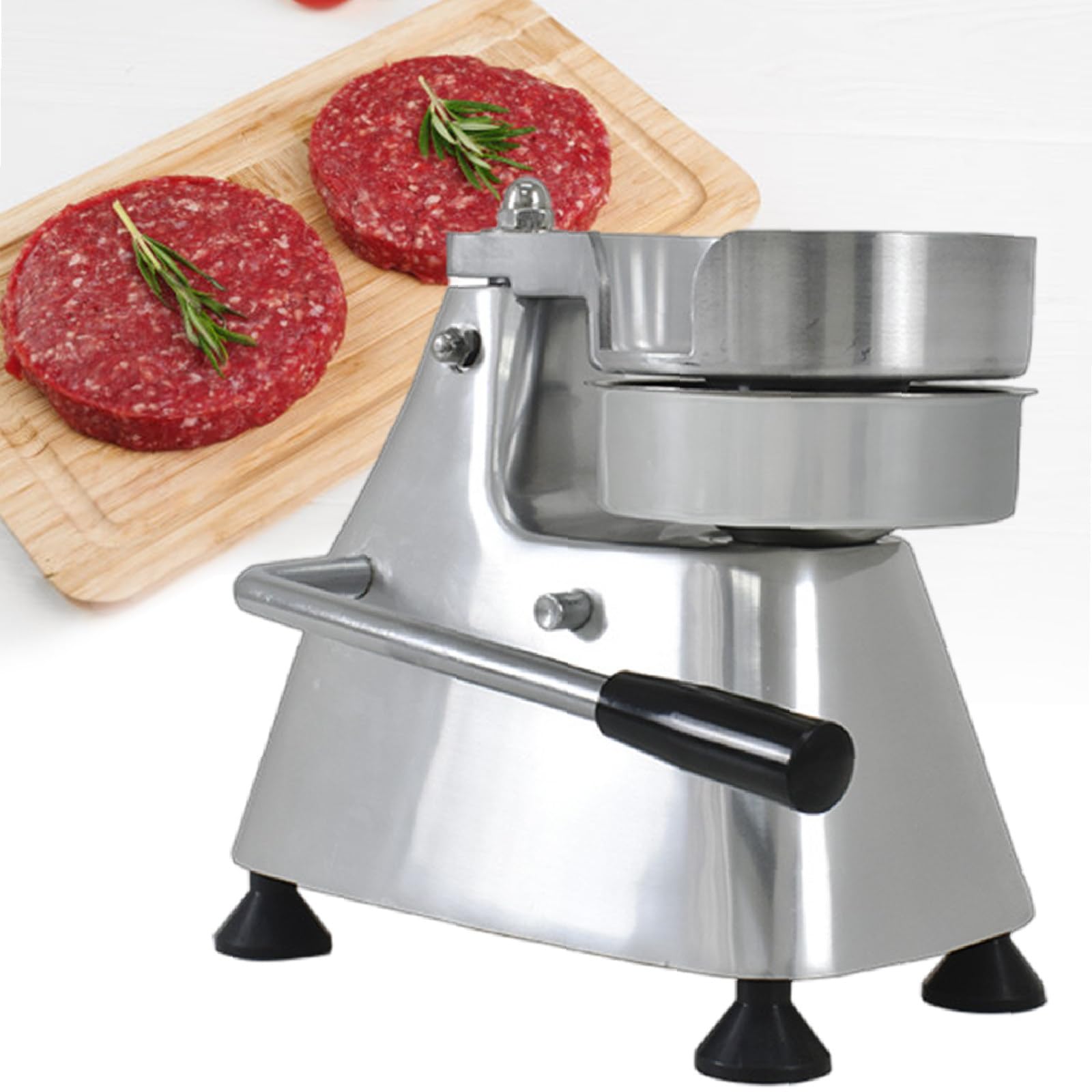 Kommerzielle Burgerpresse, Hochleistungs-Hamburgerpresse Mit Einstellbarer Dicke, Hamburger-Maker-Maschine, Patty-Press-Maker, Mit 500 StüCk Patty-Papier,130mm