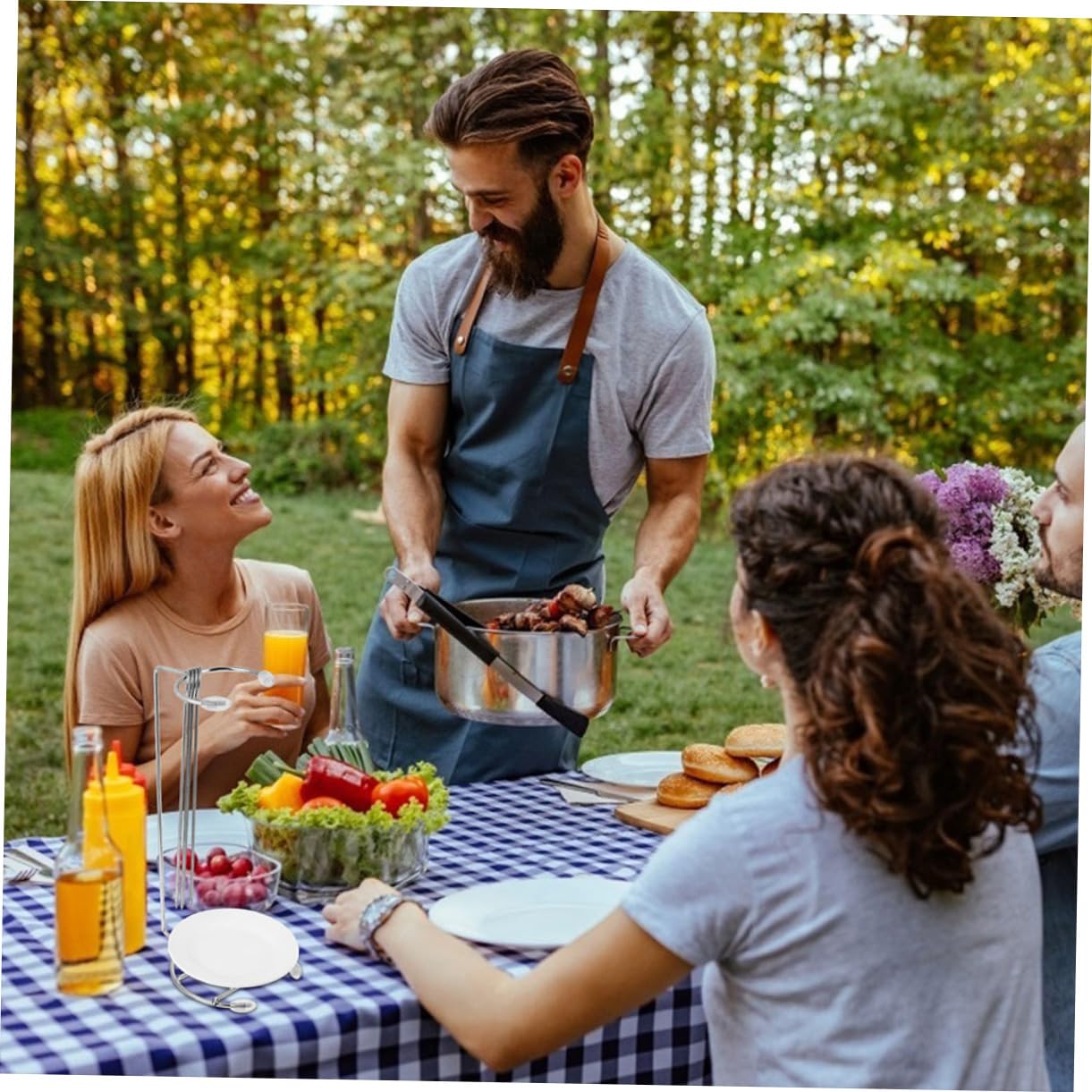 2 Set Supporti in Inossidabile per Spiedini Barbecue Appendibili Resistenti Facili da e Smontare per BBQ Accessori Compatti e Duraturi