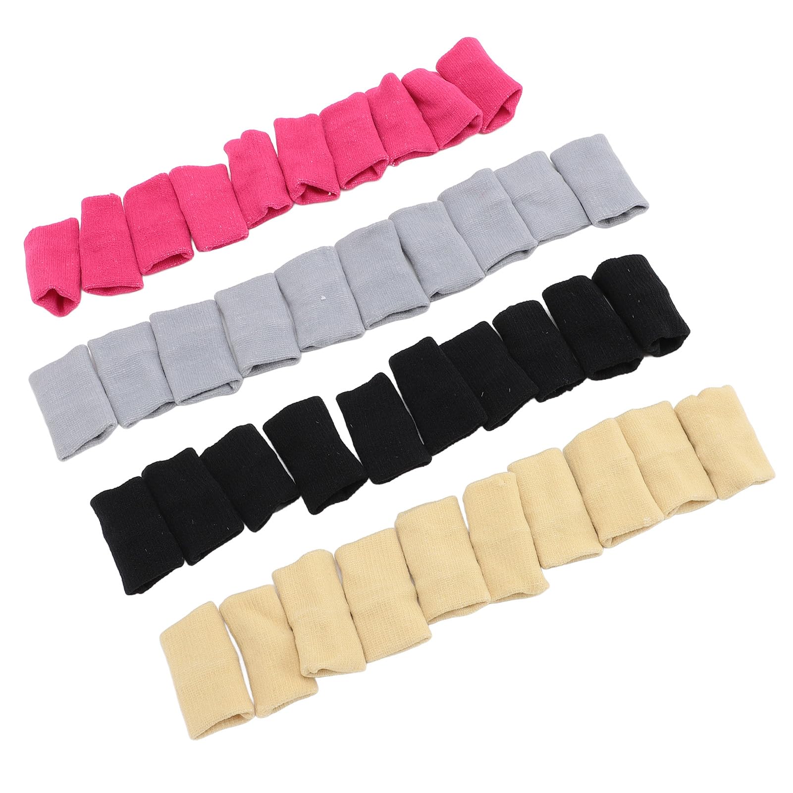 Fabater Finger Sleeves Protectors, 40Pcs Sports Finger Sleeves Skin Friendly Enhance Grip Breathable Enough Cushioning for Basketball (Black Gray Beige)