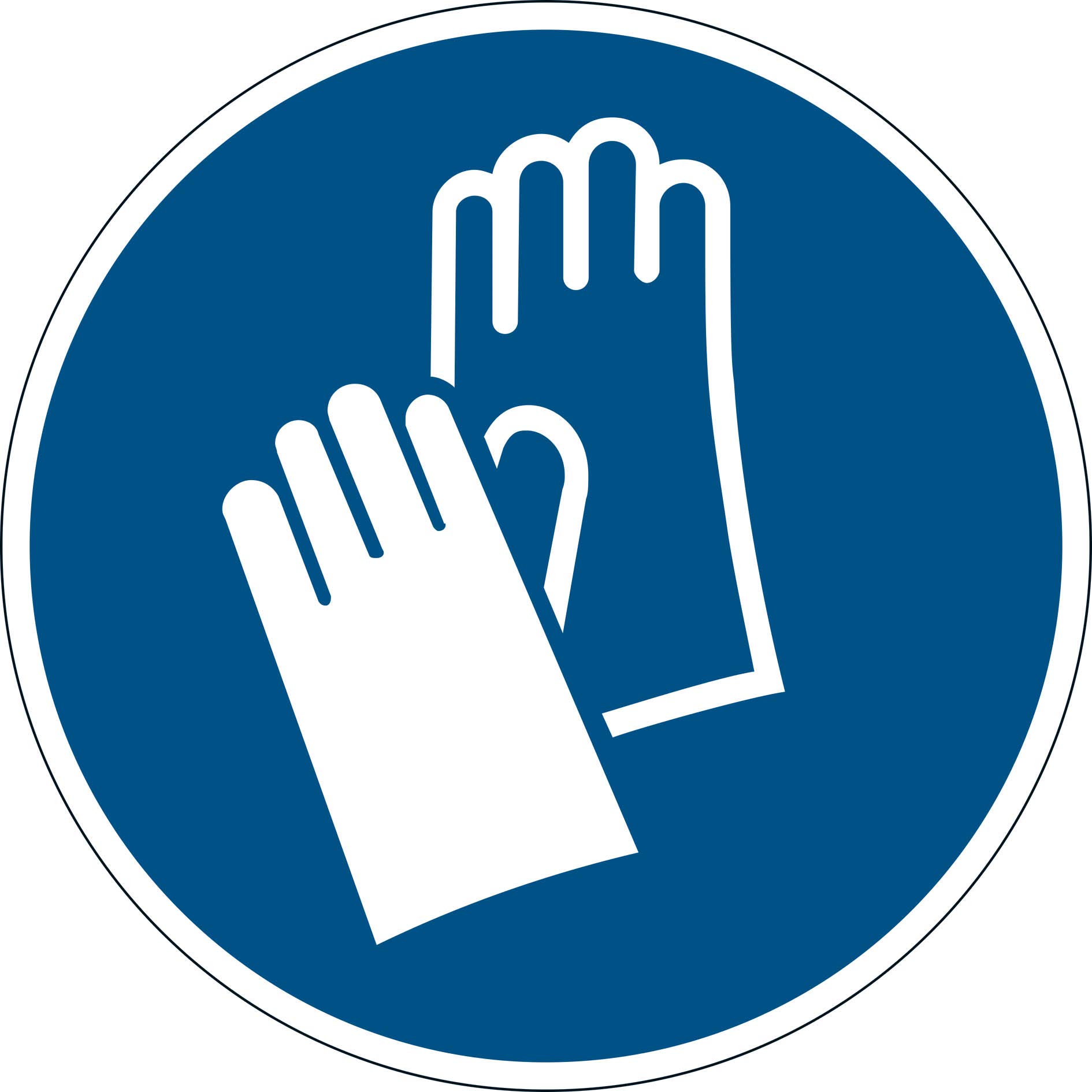 Durable Bodenaufkleber Handschutz 43 cm blau