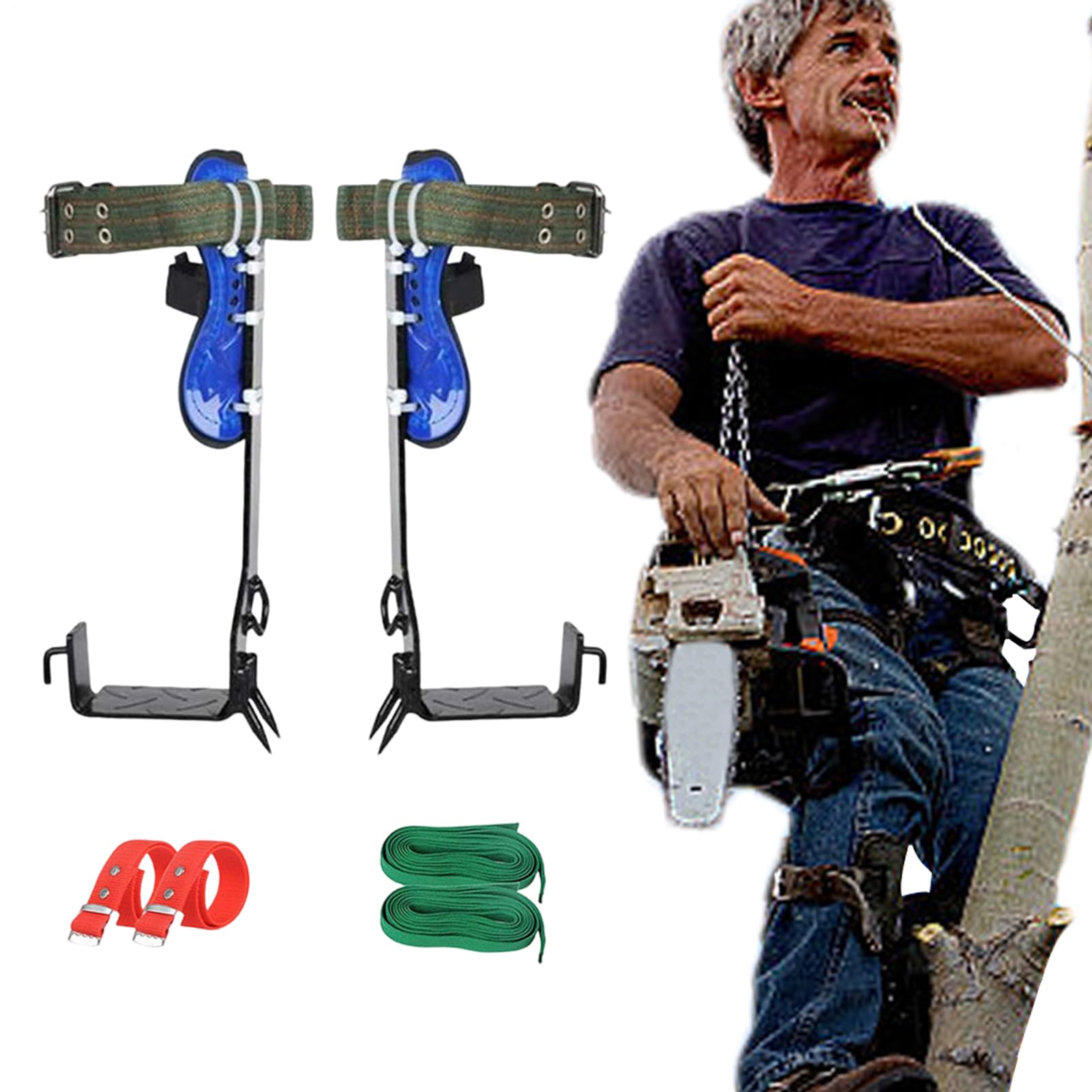 Kit D'équipement Pour Grimper Les Poteaux - Arbres De Pointe D'escalade Professionnelle, Équipement Réglable Avec Sangles De Sécurité | Jardinage Domestique Et Activités Par Équipement D'escalade Prom