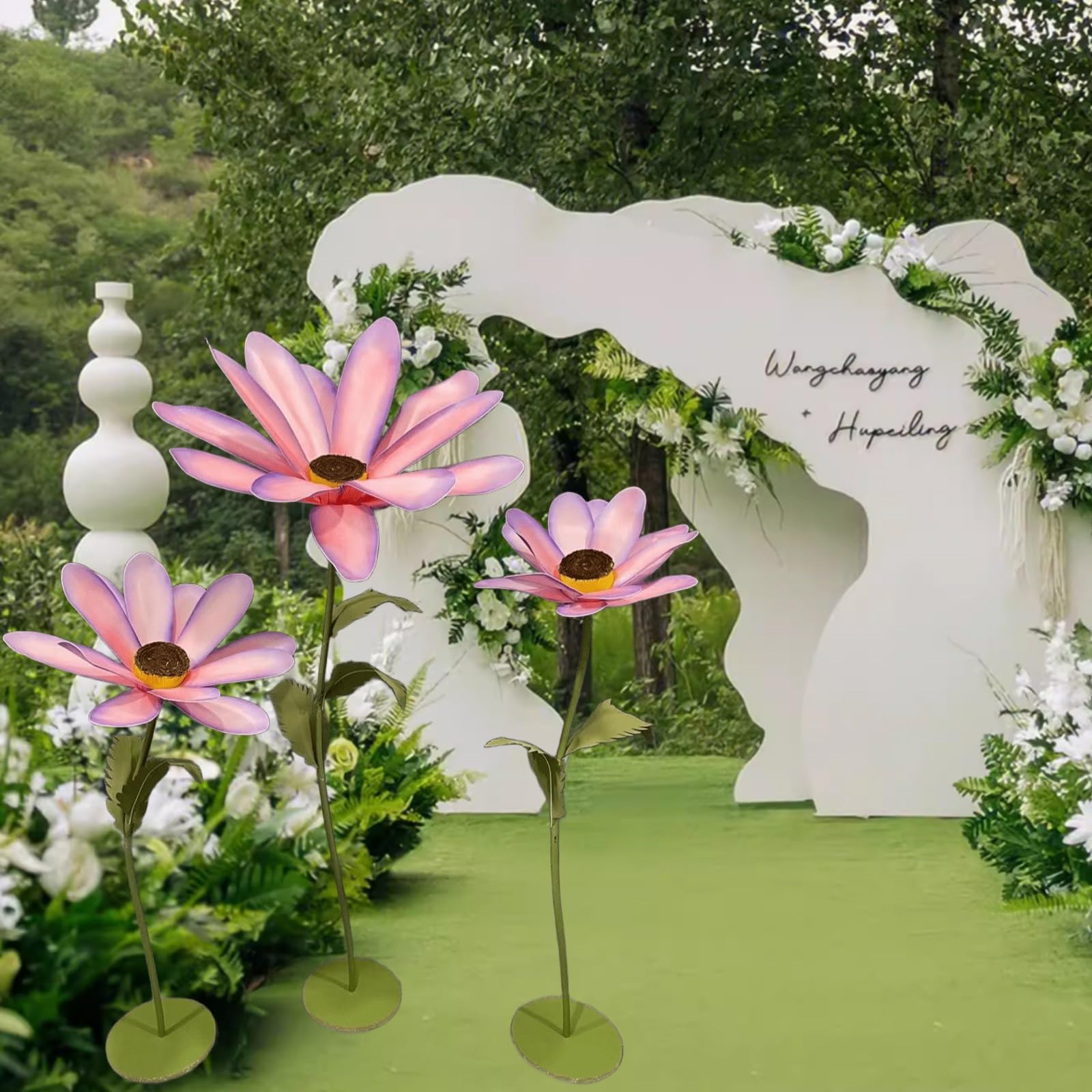 Giants - Flores artificiales de etilvinilacetato impermeable con tallo flexible y base, flores para camino de boda, recepción, cumpleaños, Pascua, fiesta, día de la madre