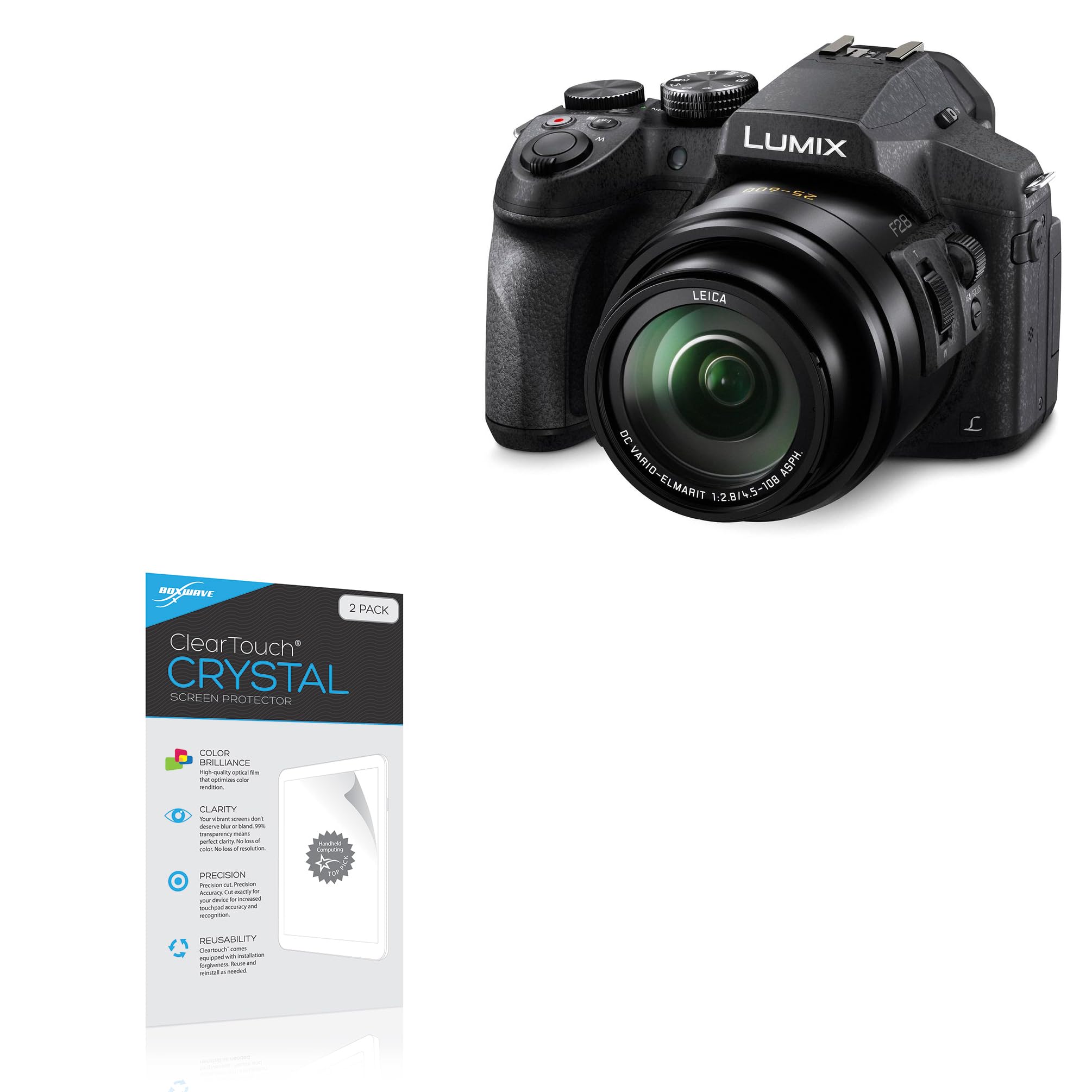 BoxWave Screen Protector Compatible with Panasonic Lumix FZ300 - ClearTouch Crystal (2-Pack), HD Film Skin - Shields from Scratches