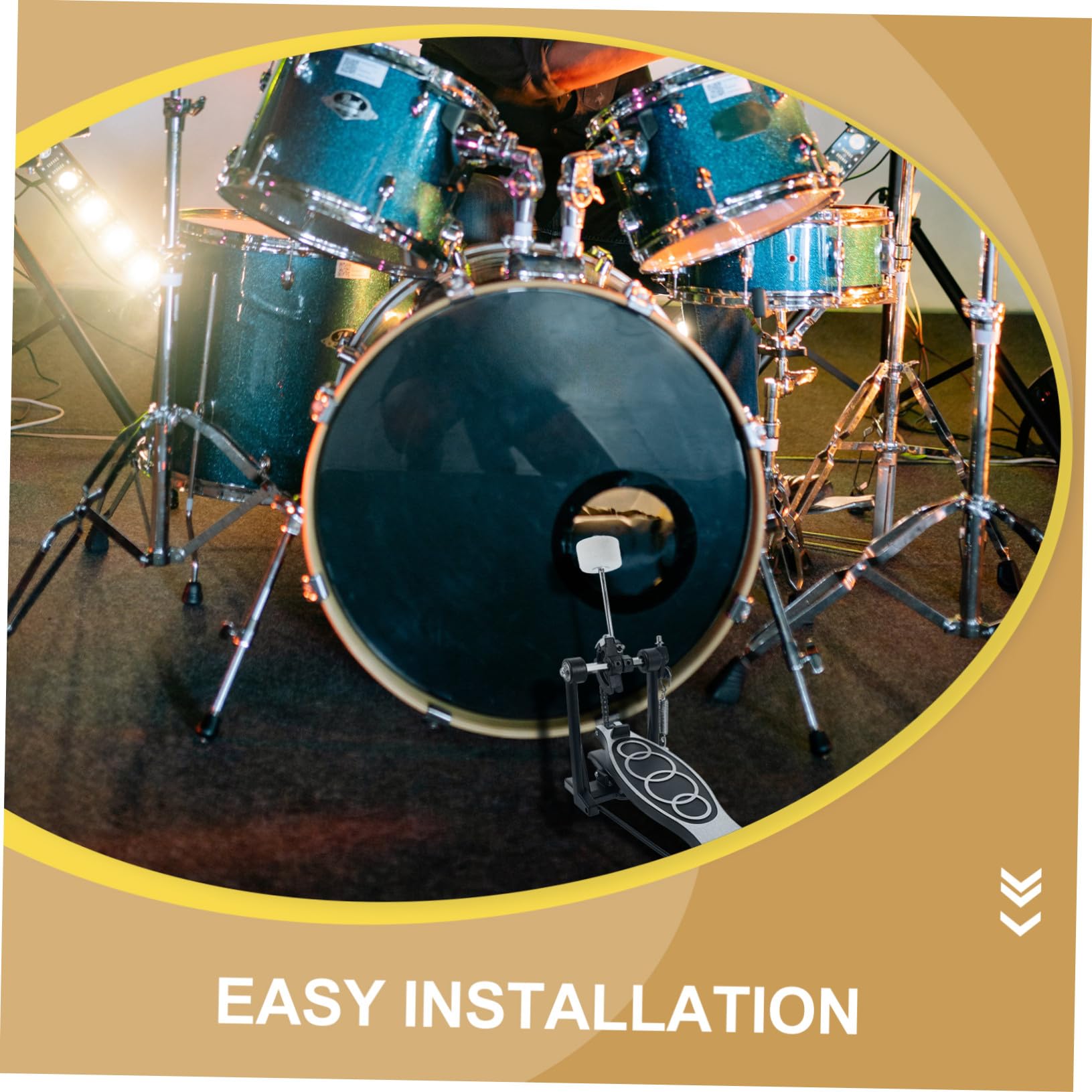 PRETYZOOM Singolo per Grancassa Batteria Ricambio Compatibile per Set Batteria Acustica ed Elettronica Accessorio Pratico e Facile da Installare per Batteristi e Jazzisti