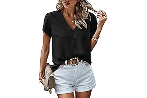 Western-Style Short Sleeve Blouses for Women, Perfect for 2024 Summer