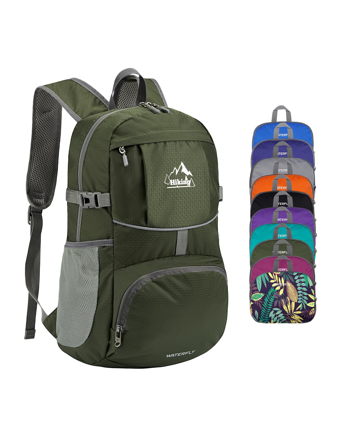 WATERFLY Small Lightweight Packable Hiking Backpack