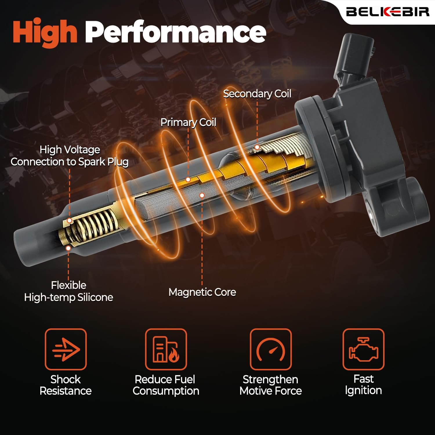 Set of 6 Ignition Coil Pack & Iridium Spark Plugs Compatible with V6 3.0L 3.3L 2000-2008 Toyota Avalon Camry Highlander Sienna Solara, 1999-2008 Lexus RX300 RX330 ES300 ES330 RX400h Replace UF267