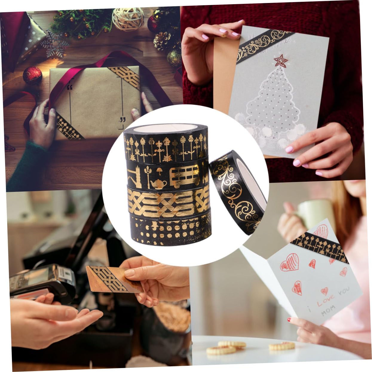 jojofuny 3 Sätze Dekoratives Washi Tape Bunten Designs Für Scrapbooking Diy Projekte Und Geschenkverpackungen Für Bastelideen Und Persönliche Planer 5 Rollen * 3