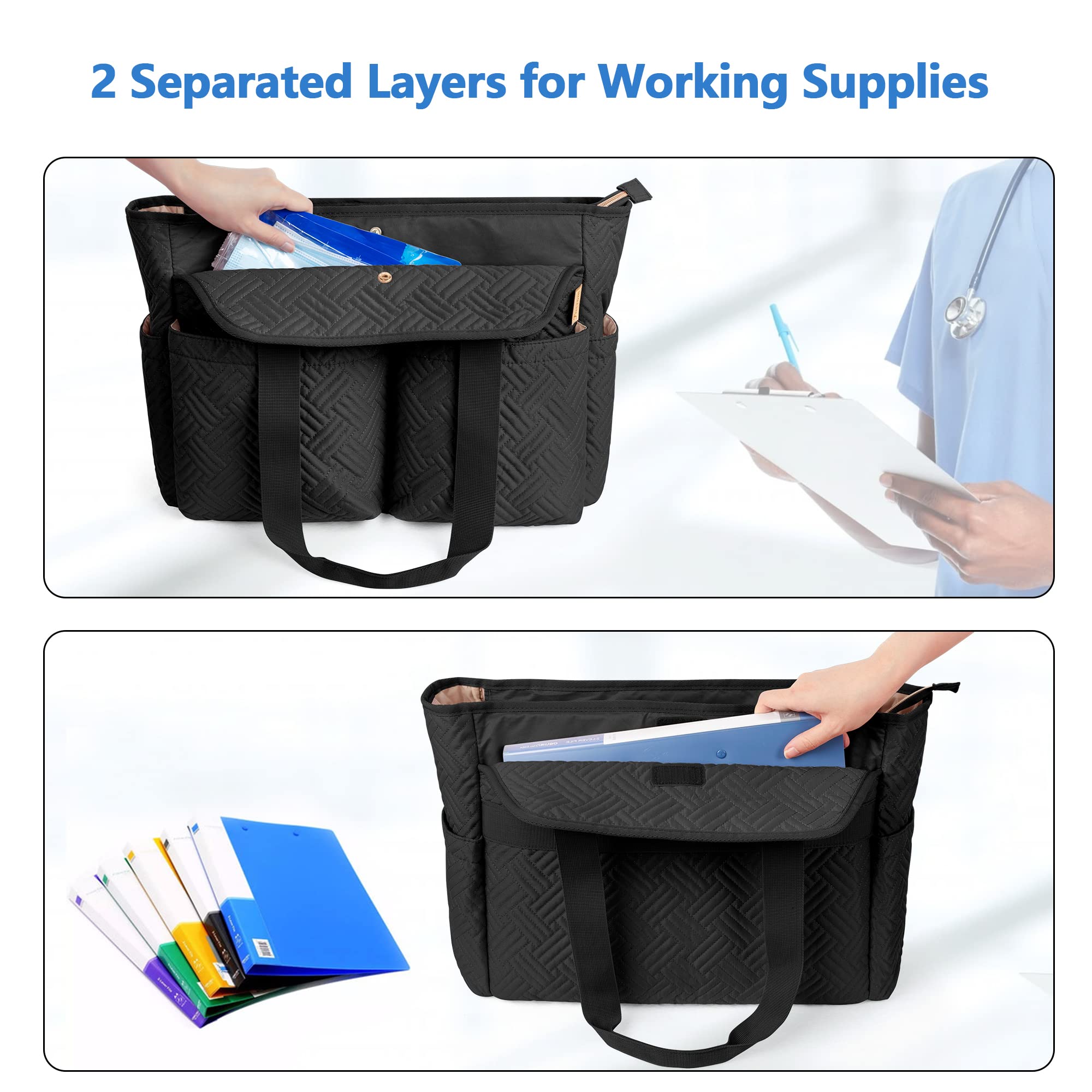 Fasrom Borsa Da Infermiera Con Scomparto Per Laptop 15.6'' – Nylon, 39,9x15x32 Cm, Organizzata Con Tasche, Per Lavoro E Viaggio