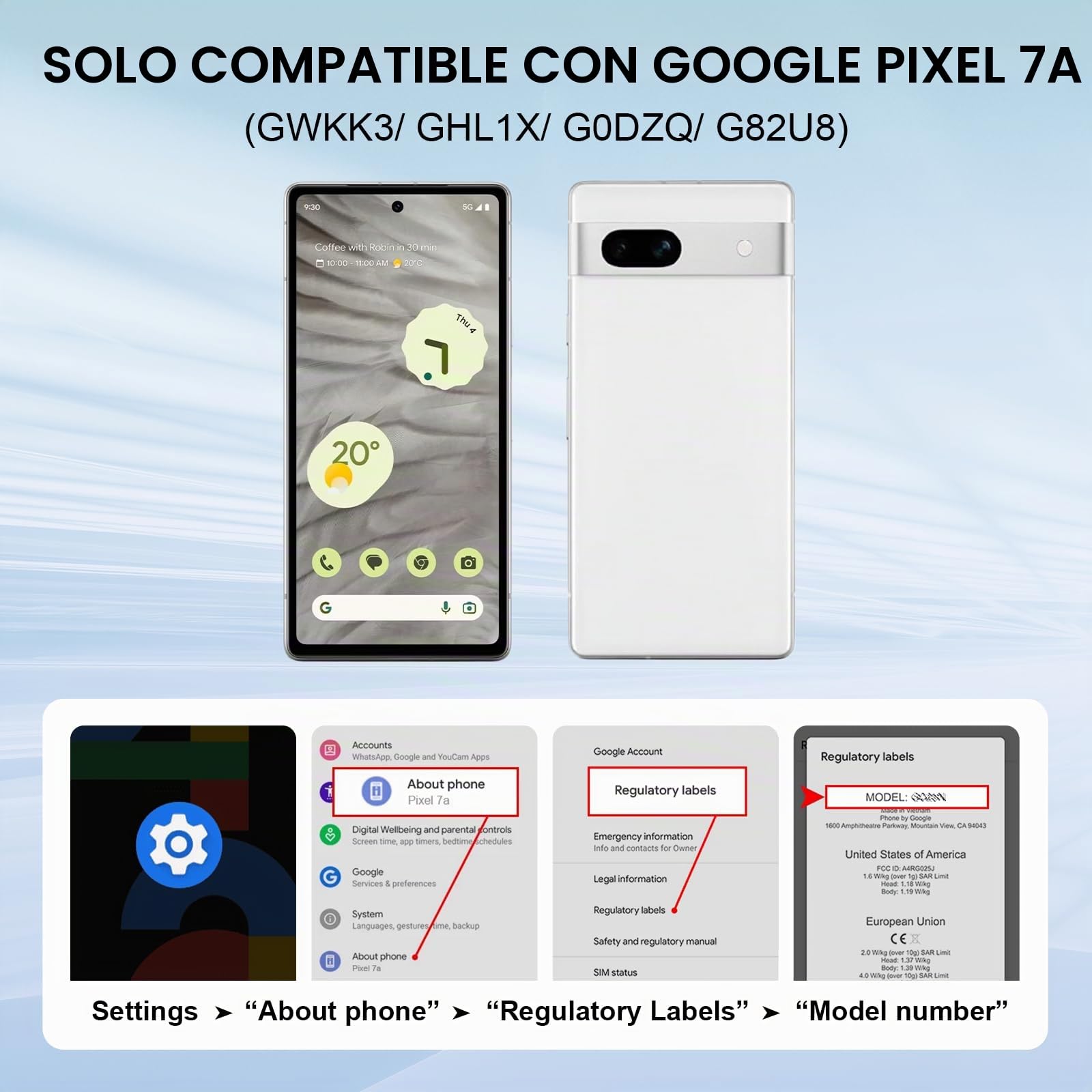 ElephantStory GP5JE Batería para Google Pixel 7A, 4385mAh Alta Capacidad Baterias de Polímero de Litio Compatible con Modelo GWKK3 GHL1X G0DZQ G82U8, Kits de Herramientas de Reparación Completa Dentro
