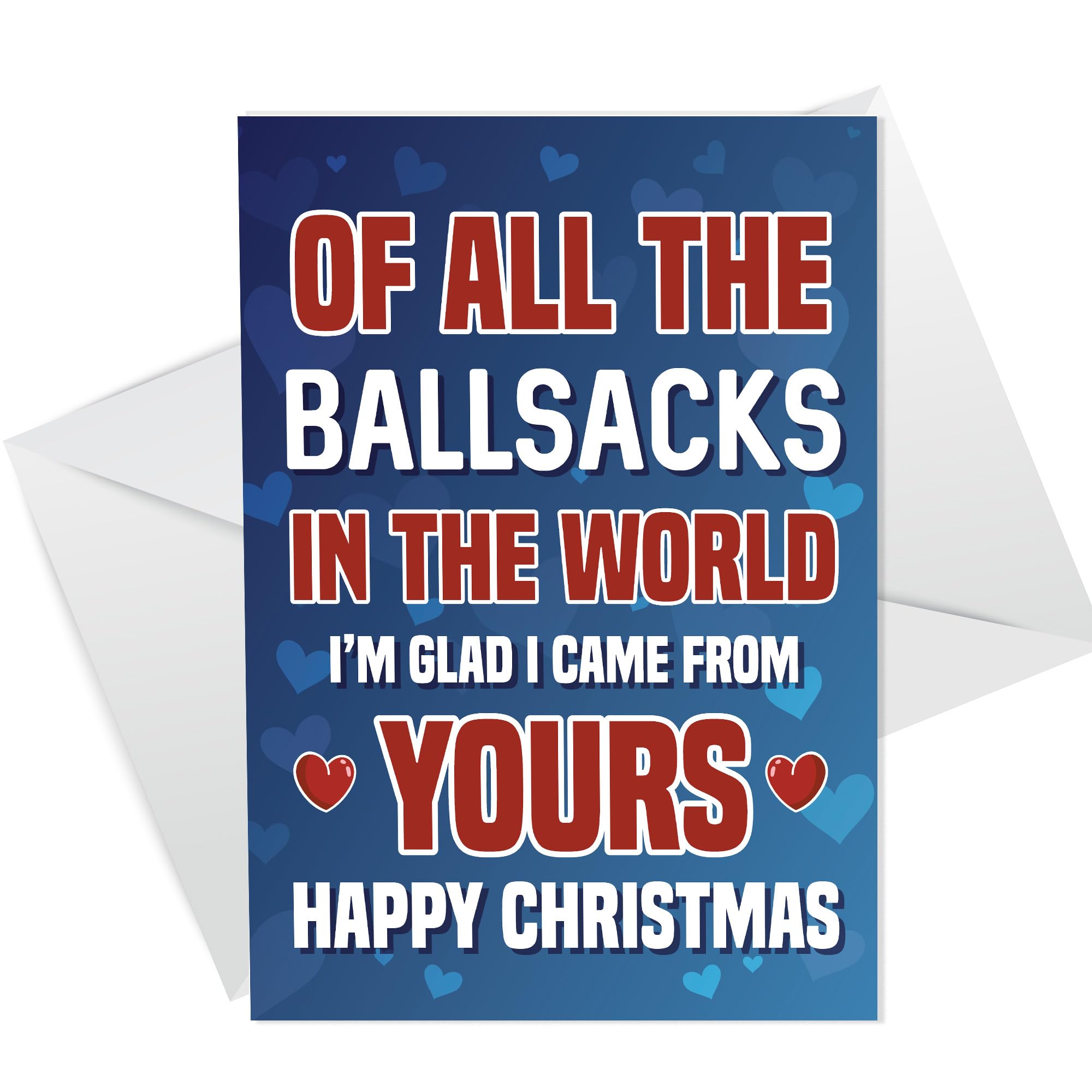 RED OCEAN Funny Christmas Card For Dad Rude Christmas Cards Christmas Card For Dad From Daughter Son