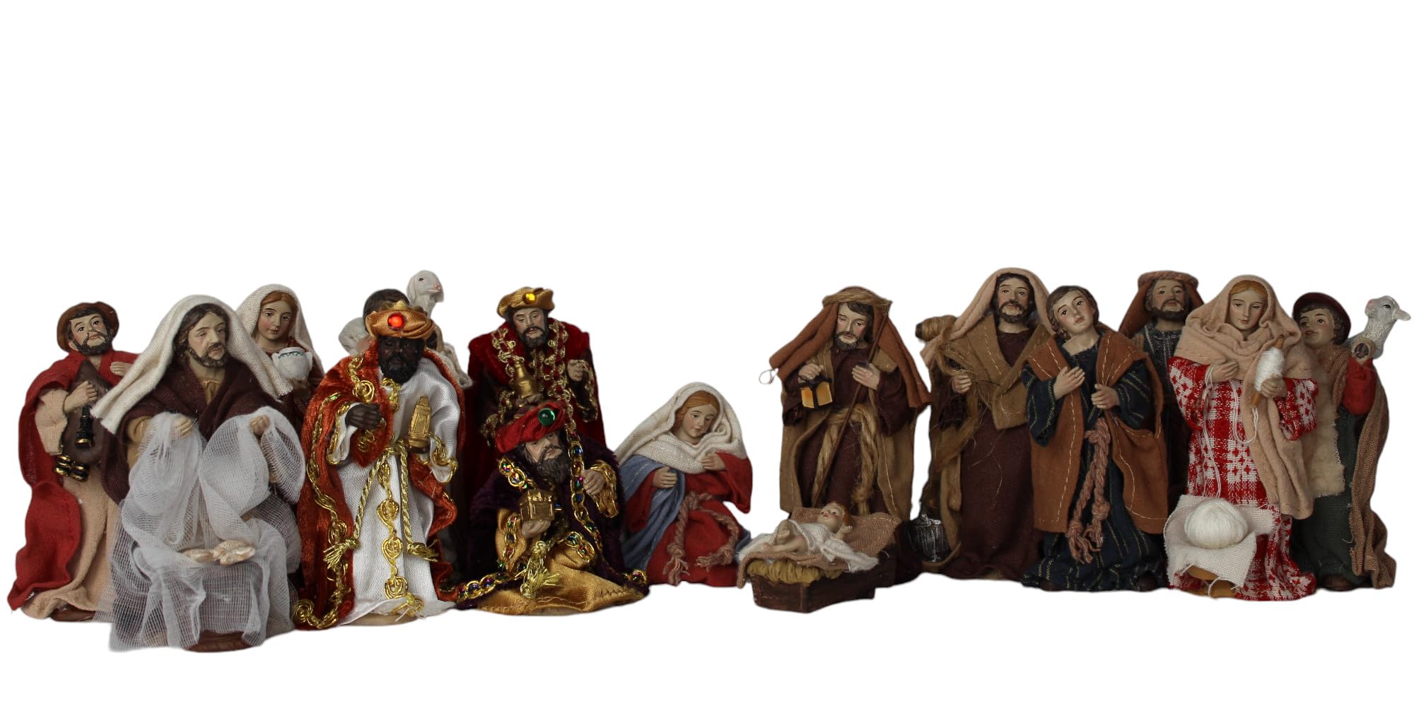 ZICOM Ankleidefigurenset Nebo, Krippenfiguren orientalisch ca. 11cm 15-TLG. Polyresin bekleidet