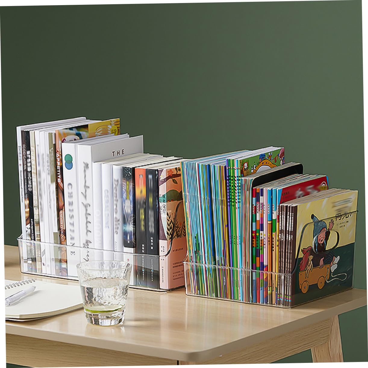 PLAFOPE 2pezzi Scatola Organizer Per Documenti in Plastica Porta Libri e Riviste Portadocumenti Da Scrivania Per Ufficio e Casa