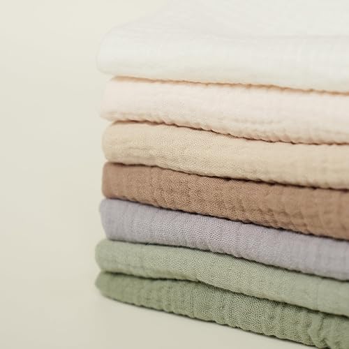 Miniatura 3 de Konssy Toallas de muselina para bebé, paquete de 7 toallas de baño 100% algodón, paños suaves para bebé y paños absorbentes para recién nacidos,