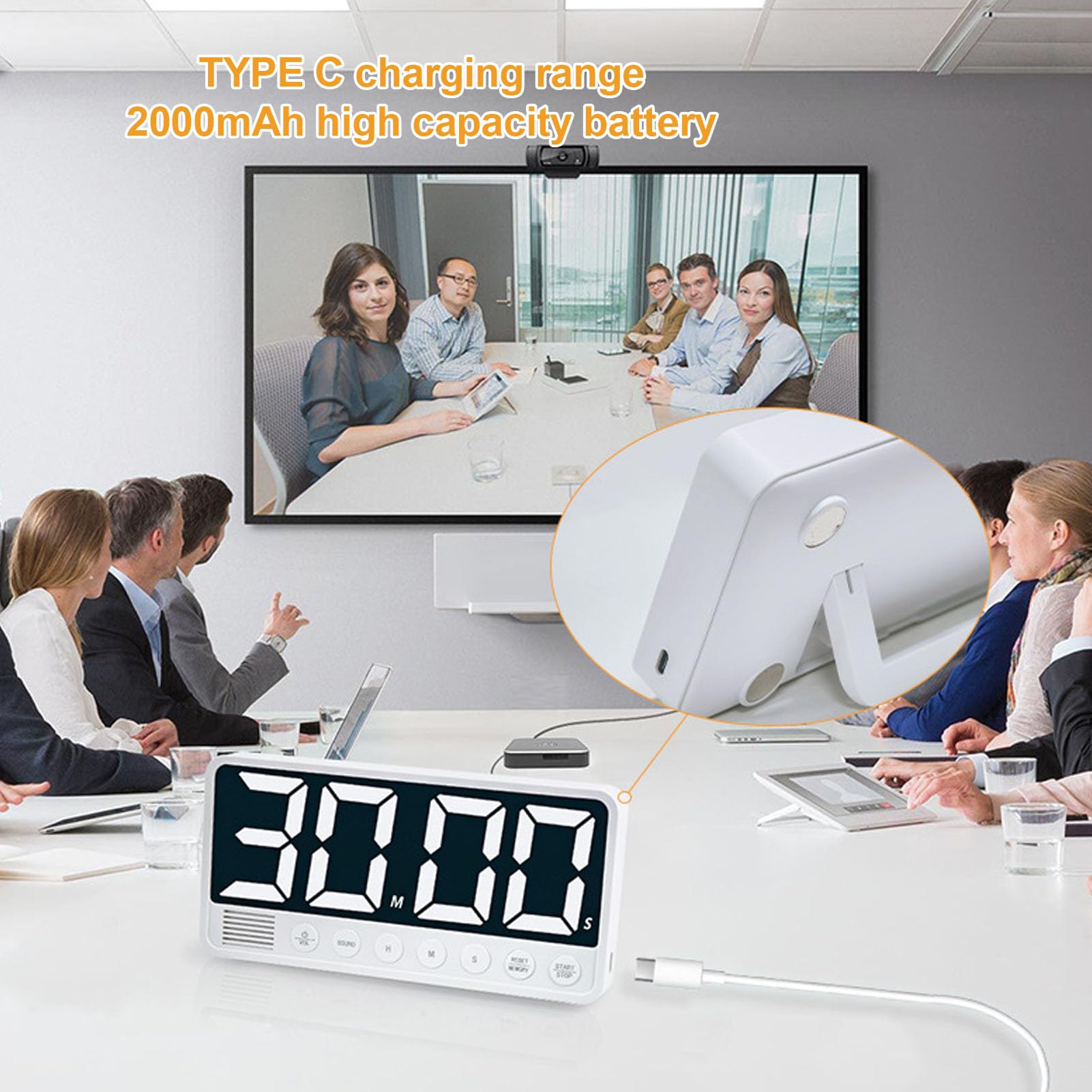 Minuterie Numérique, Grand écran LED avec Dos Magnétique, Compte à Rebours pour la Cuisine, Les Exercices, Les études, Le Travail, Le Yoga, Le Bureau, la Salle de Classe