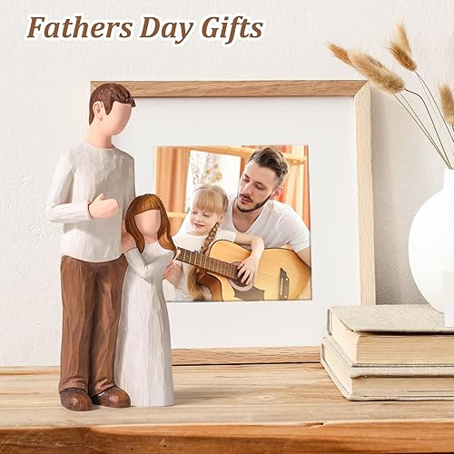Miniatura 6 de Figura de familia de tres, figura de resina de amor familiar para mamá, papá y niños figura esculpida pintada a mano, estatuas temáticas de regalo