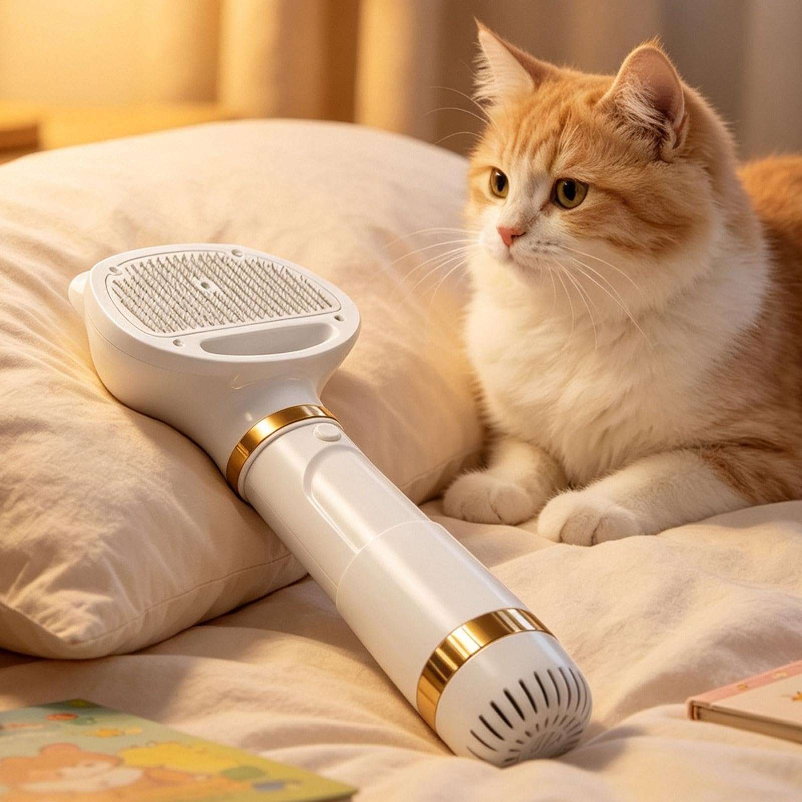Spazzola Asciugacapelli Per Animali Strumento Multifunzione Per | Asciugacapelli per Gatti con Spazzola Slicker a Temperatura Regolabile Casa Appartamento Viaggio Routine
