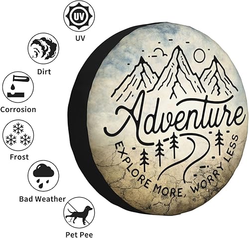 Miniatura 2 de Adventure RV - Cubierta de neumático de repuesto adecuada para vehículos recreativos, camiones, SUV, remolques, vehículos todoterreno, cubierta