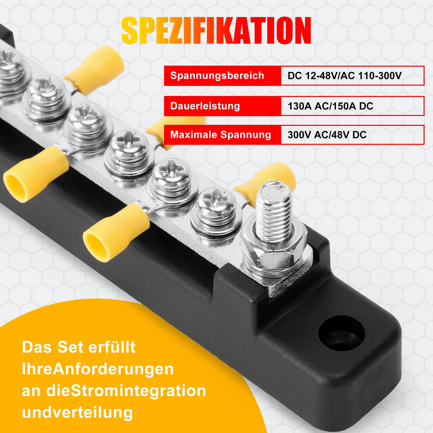 2 Stück Sammelschiene 12V-48V DC Sammelschienen Verteilerblock 150A Busbar Stromverteilungsblock mit 2x M4 Klemmenbolzen,12 M4-Anschlussklemmen,12V Verteiler für Auto LKW Boot (Rot Schwarz)
