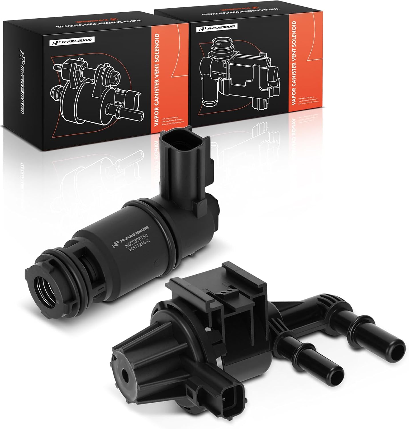 A-Premium EVAP Vapor Canister Purge and Vent Valve Solenoid Set Compatible with Ford Focus 2009-2011 L4 2.0L & Lincoln MKT 2010-2012 V6 3.7L