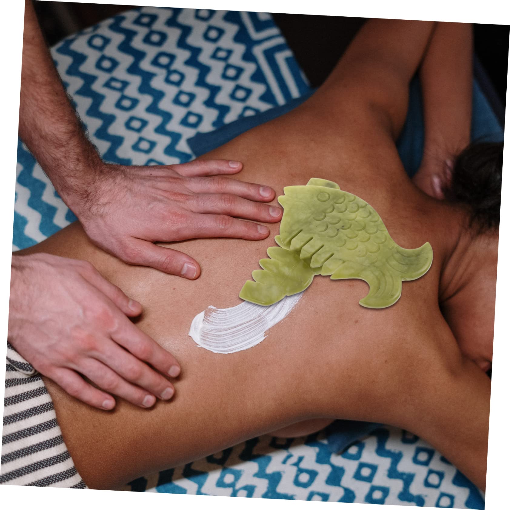 FRCOLOR 6stücke Jade Massagekämme Natürliche Gua Sha Combs Für Kopfhaut Und Ganzkörpermassage Fördert Die Durchblutung Und Entspannt Muskeln Leicht Und Tragbar