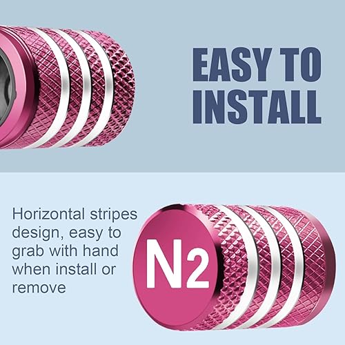 Vista 34 de Cubierta de tapón de válvula para neumático Paquete de 5 tapas de aire de metal, forro de plástico, resiste la corrosión, contra fugas, de rock and