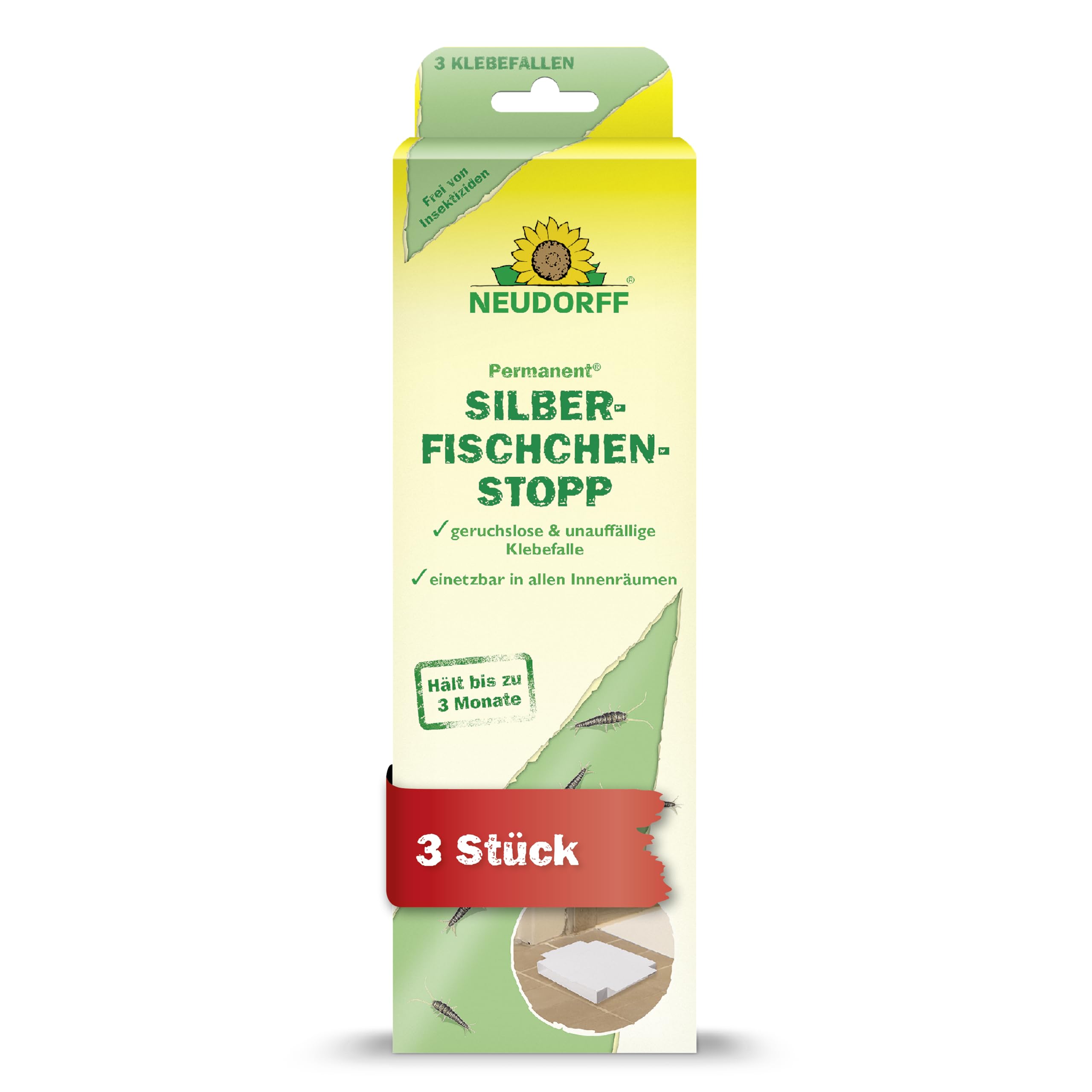 Neudorff Silberfischfalle Insektenspray Permanent SilberfischchenStopp - Silberfischfalle - 3 Stück