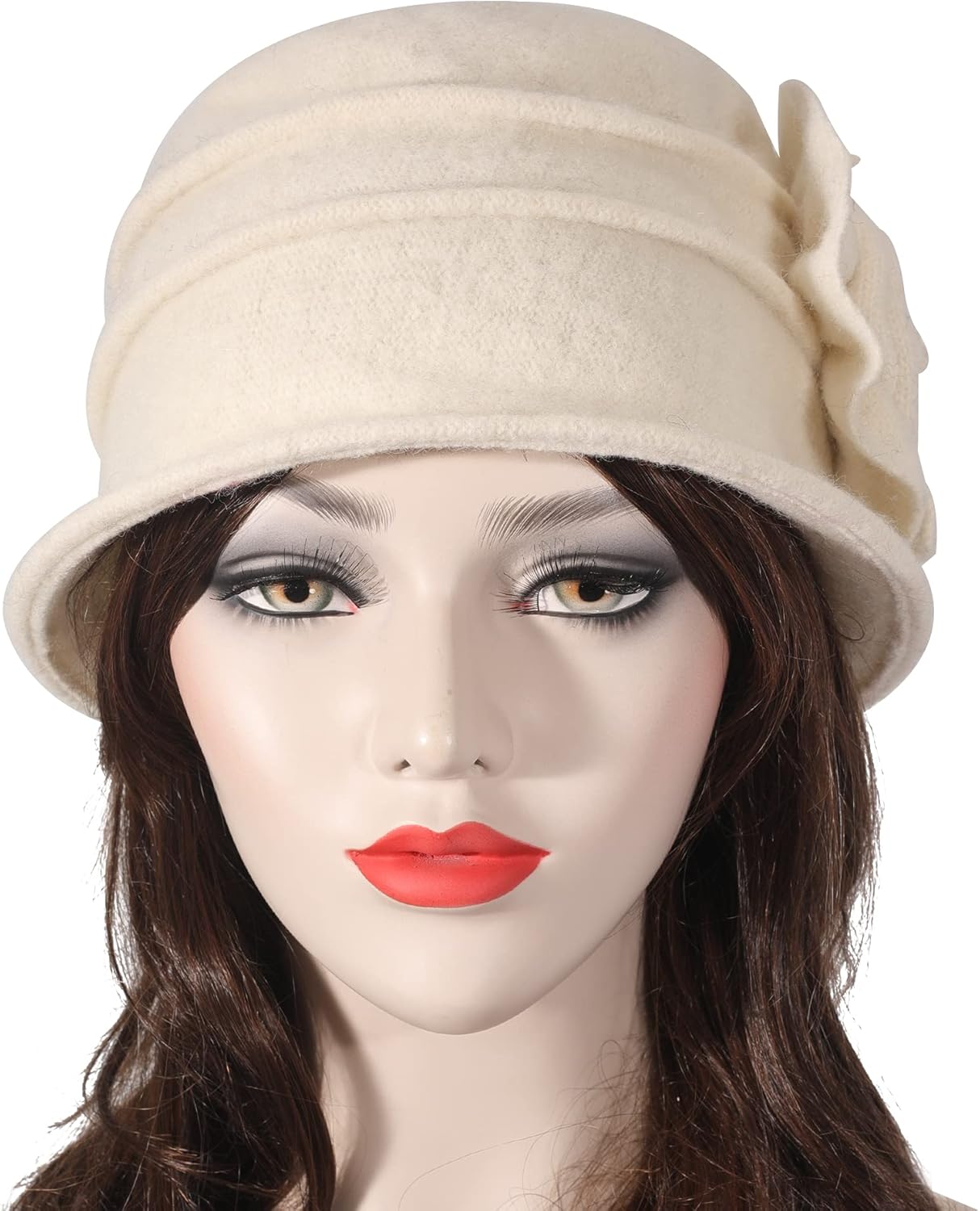 ZLYC Women Wool Cloche Bucket Hat 1920s Vintage Dress Winter Hats with Flower Accent - Image 8
